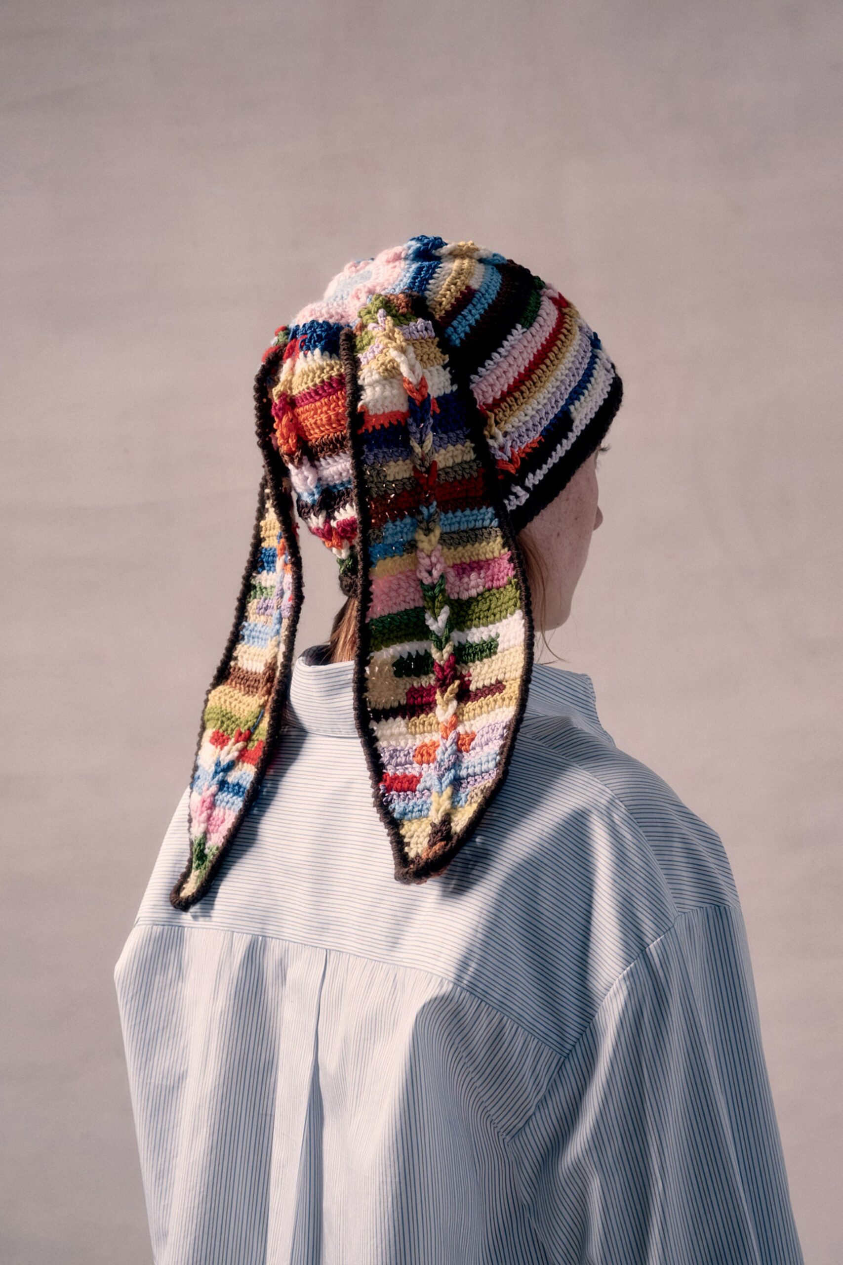 multi crochet striped hat