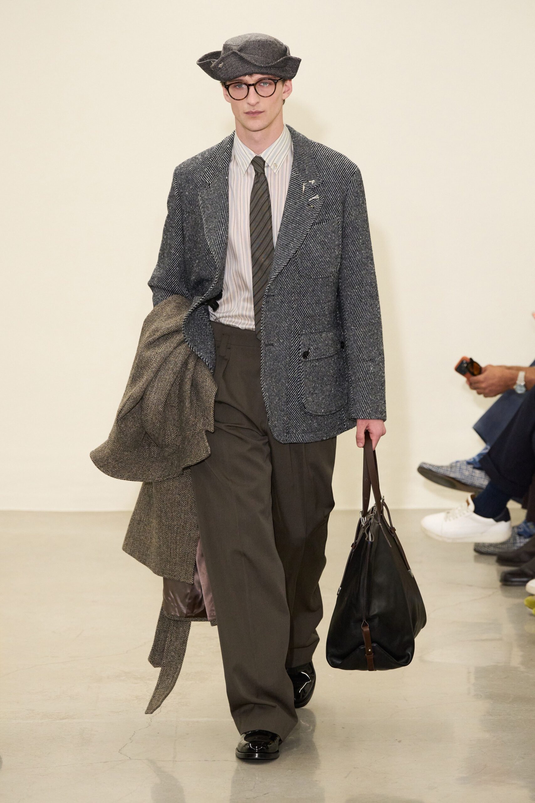 gray tweed blazer with pants