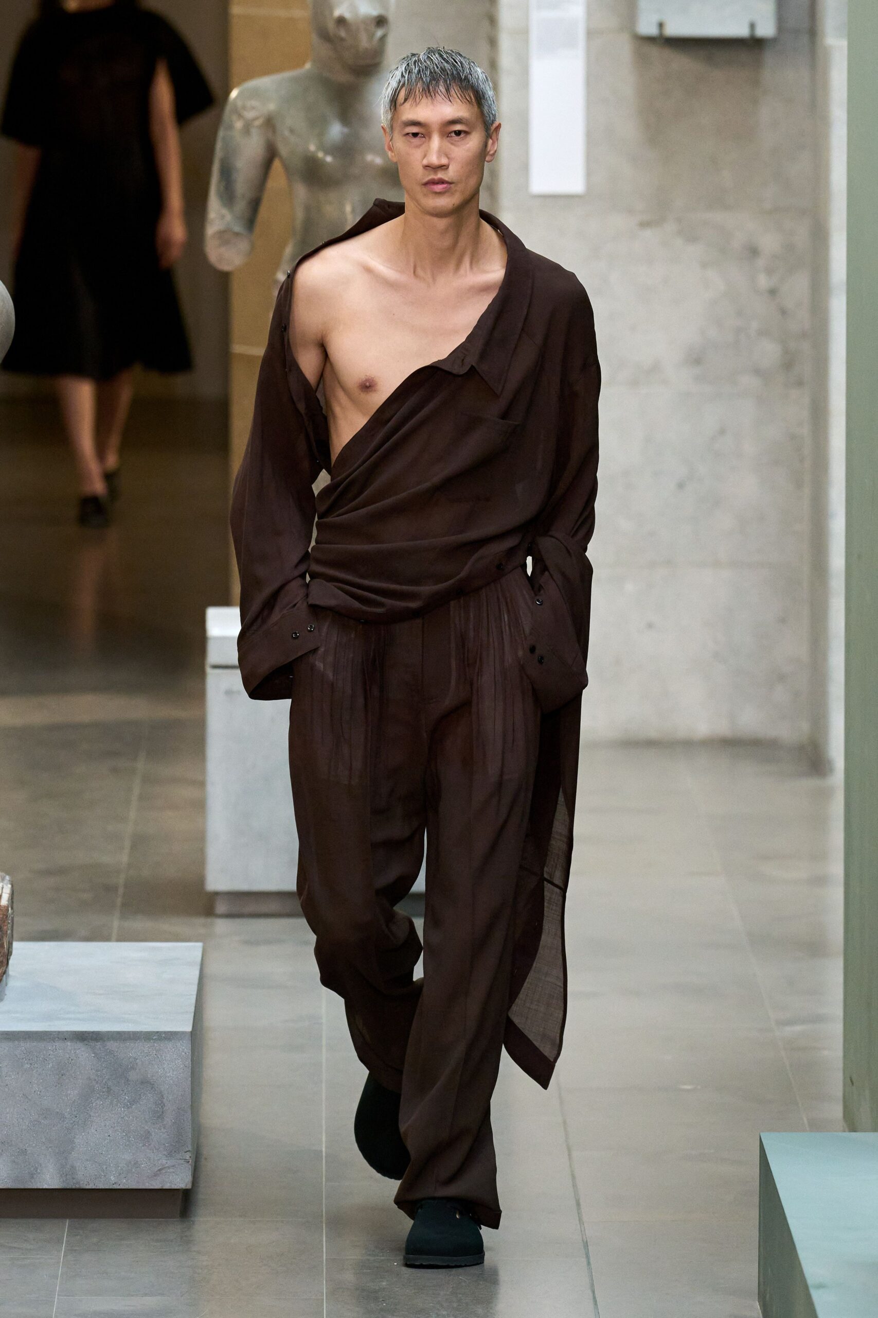 brown relaxed shirt and pants