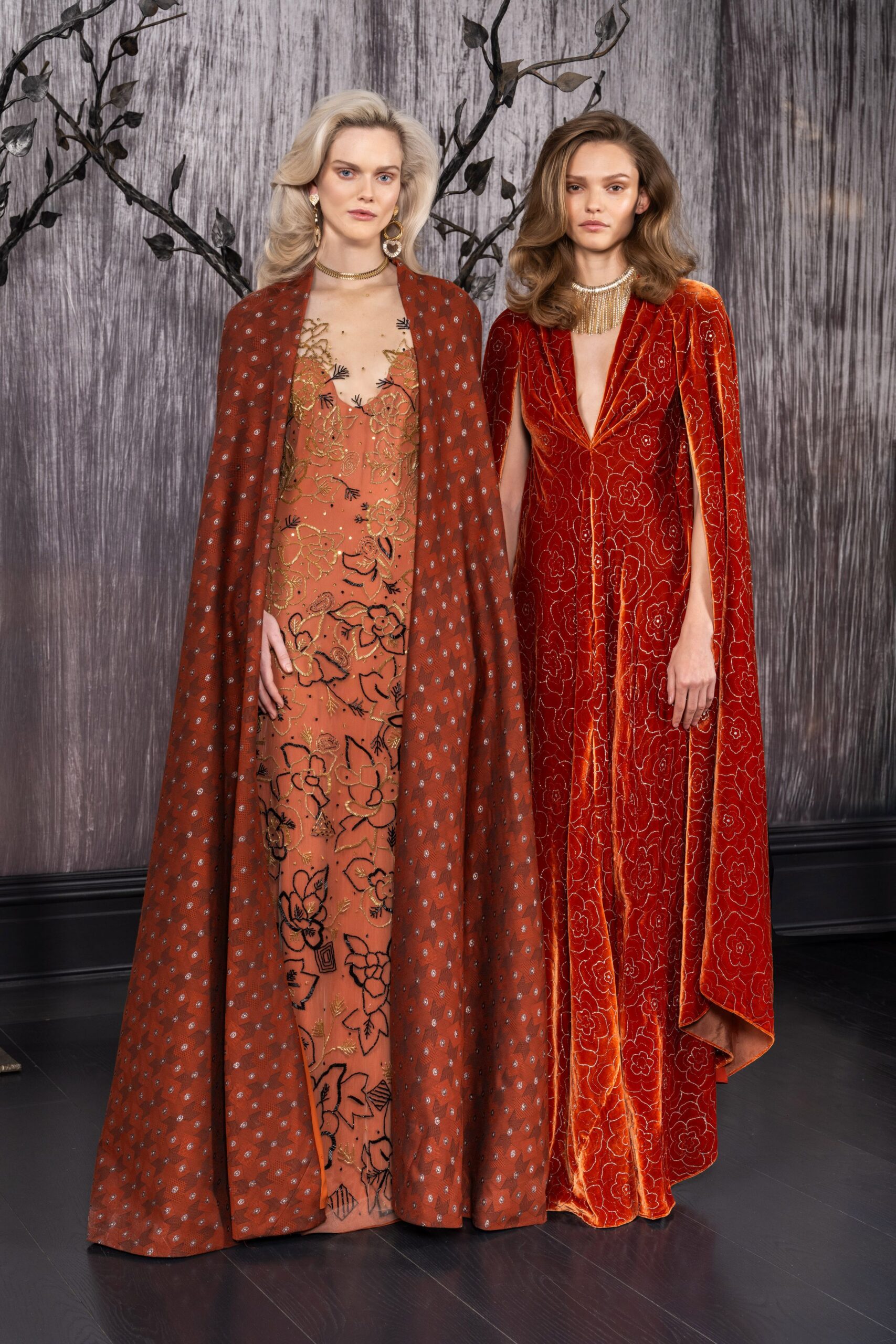 brown silk relaxed printed cape