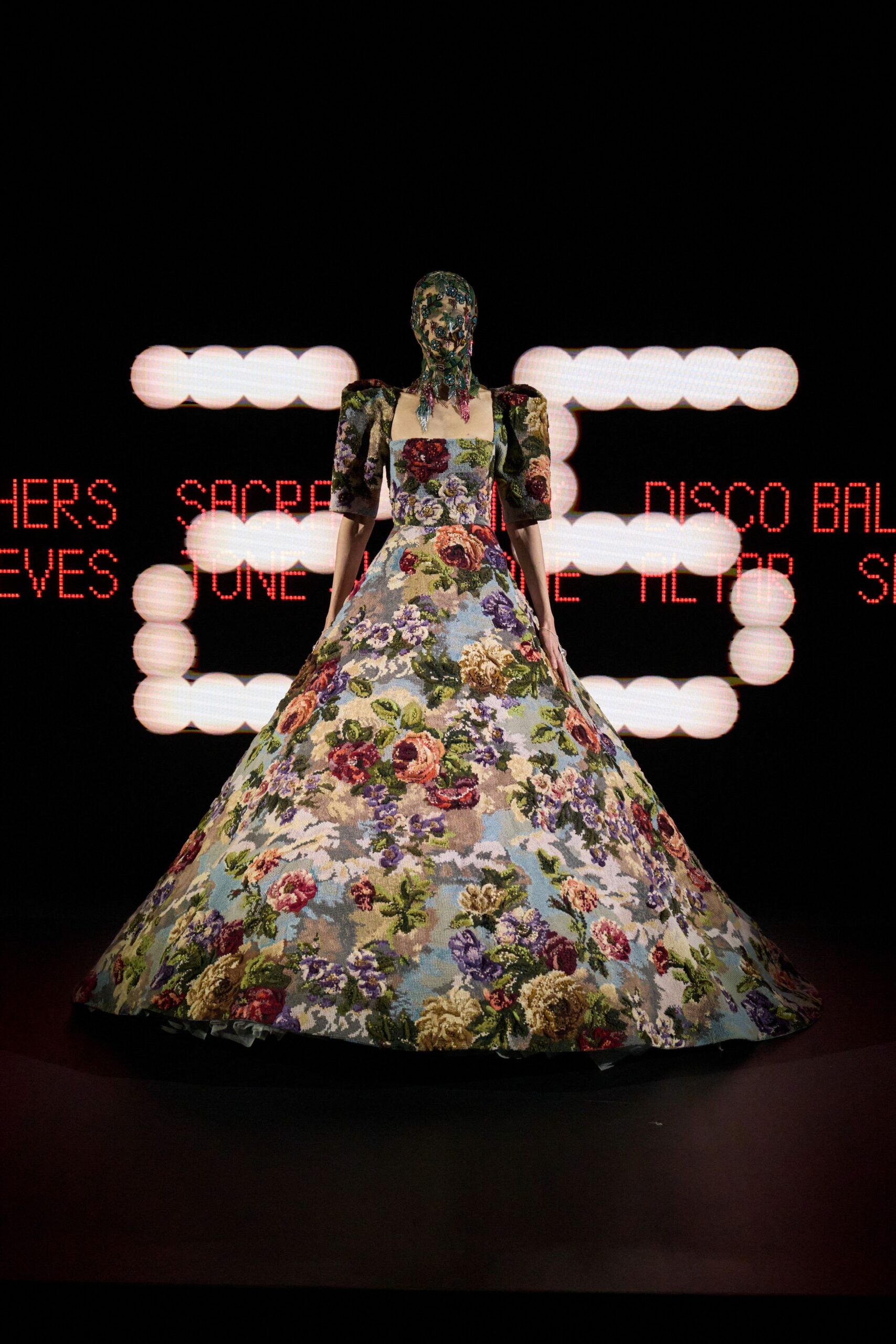 multi-colored floral gown