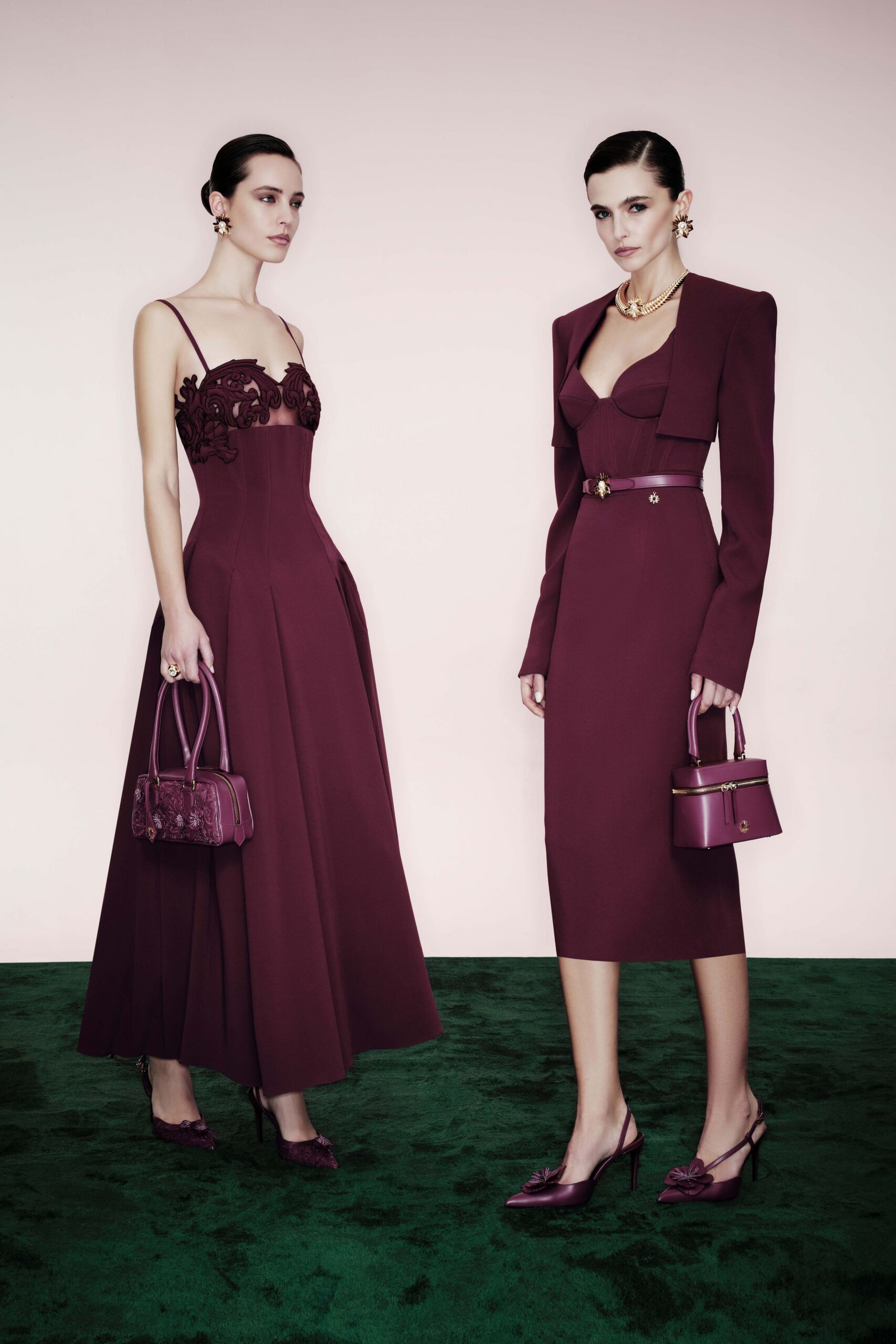 purple silk gown and dress