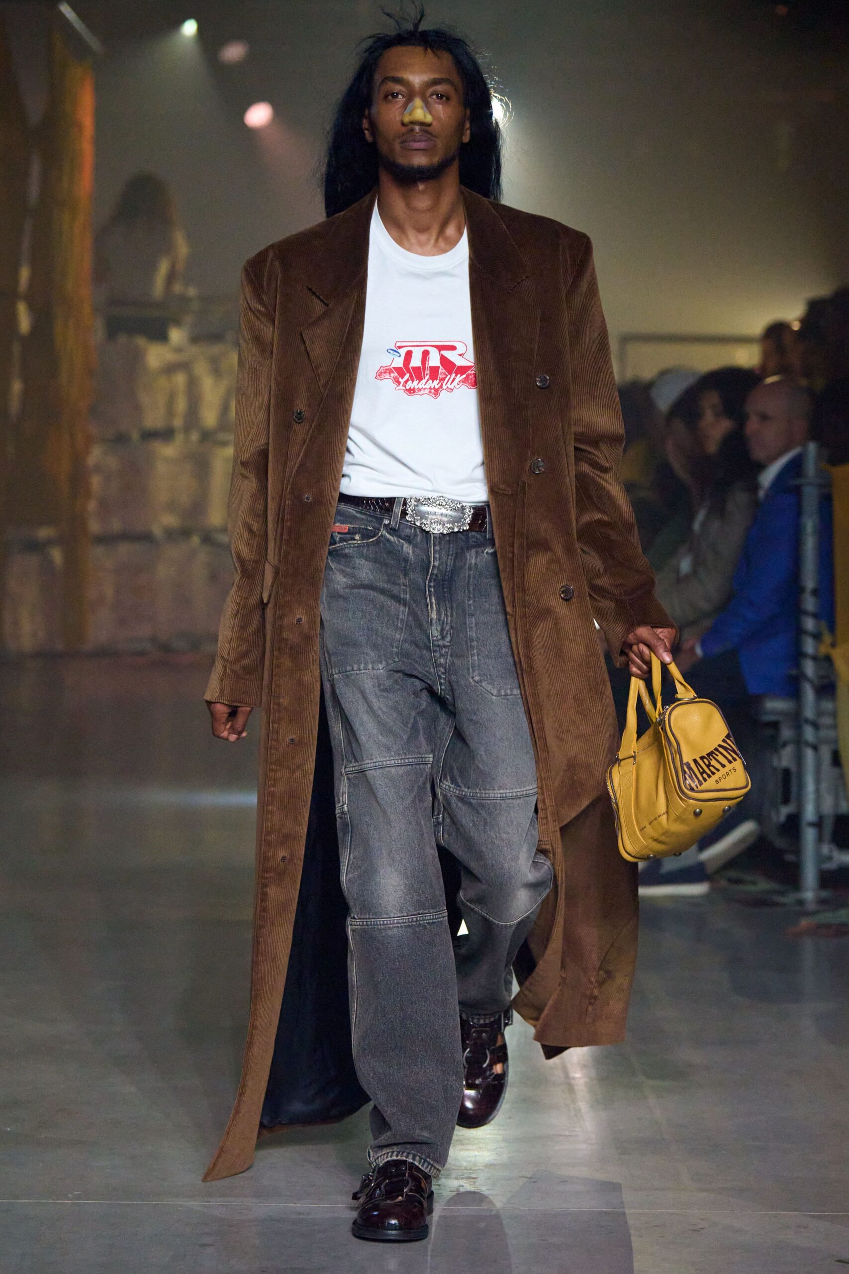 brown suede long-sleeve collared relaxed belted maxi coat