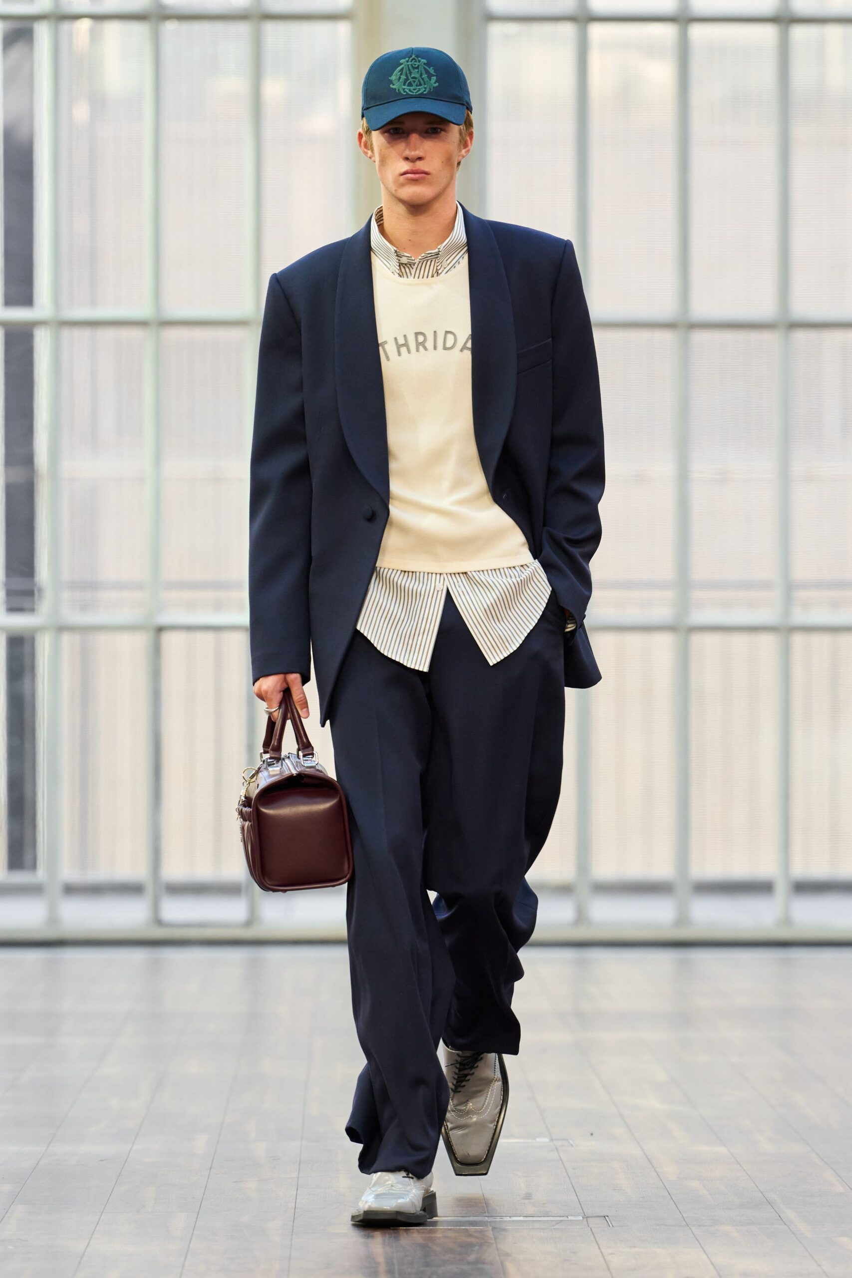 blue tailored suit