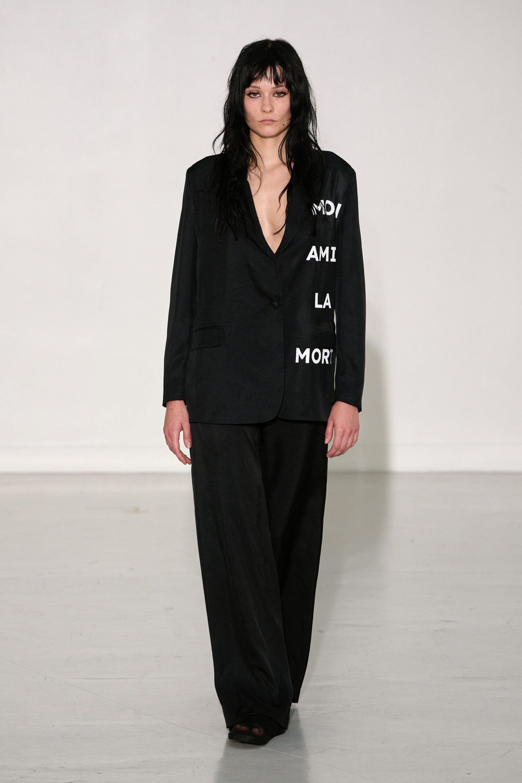 black relaxed blazer and pants