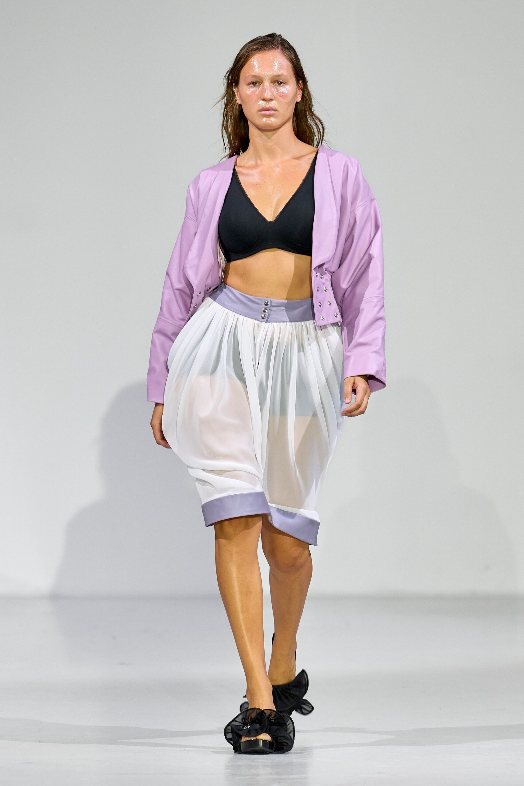 purple cotton long-sleeve collared relaxed jacket
