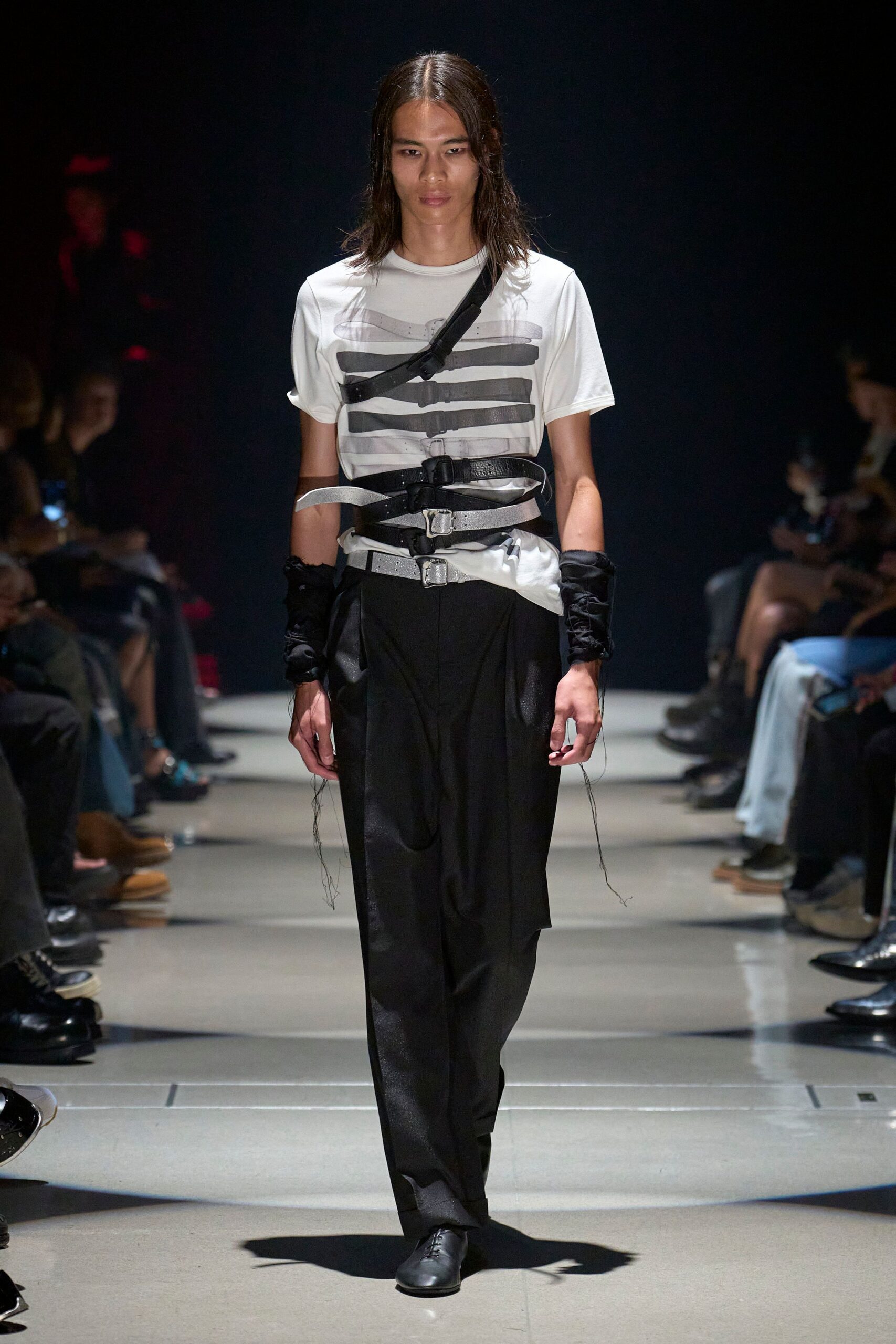 black and white striped t-shirt with relaxed pants