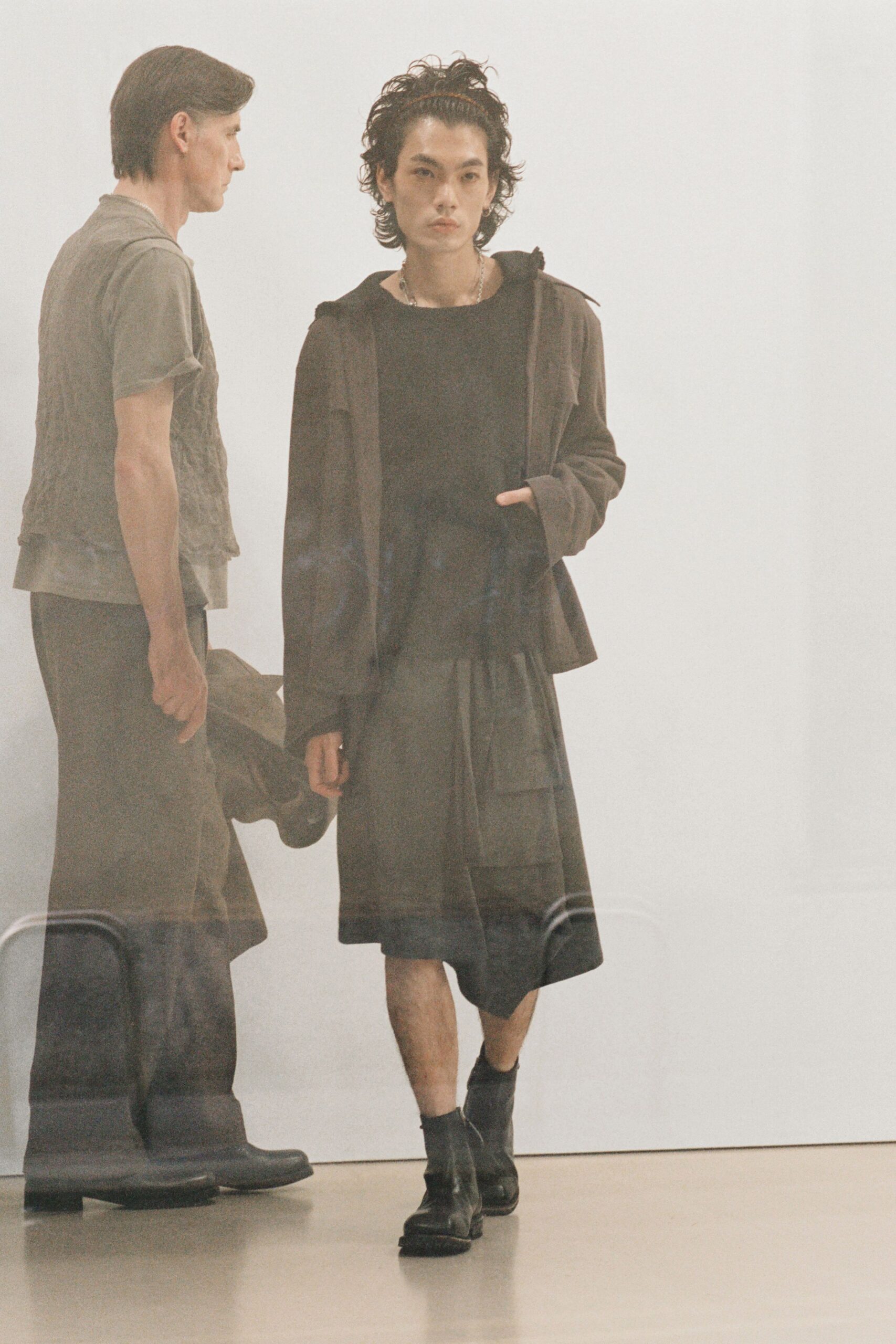 black relaxed hoodie and skirt