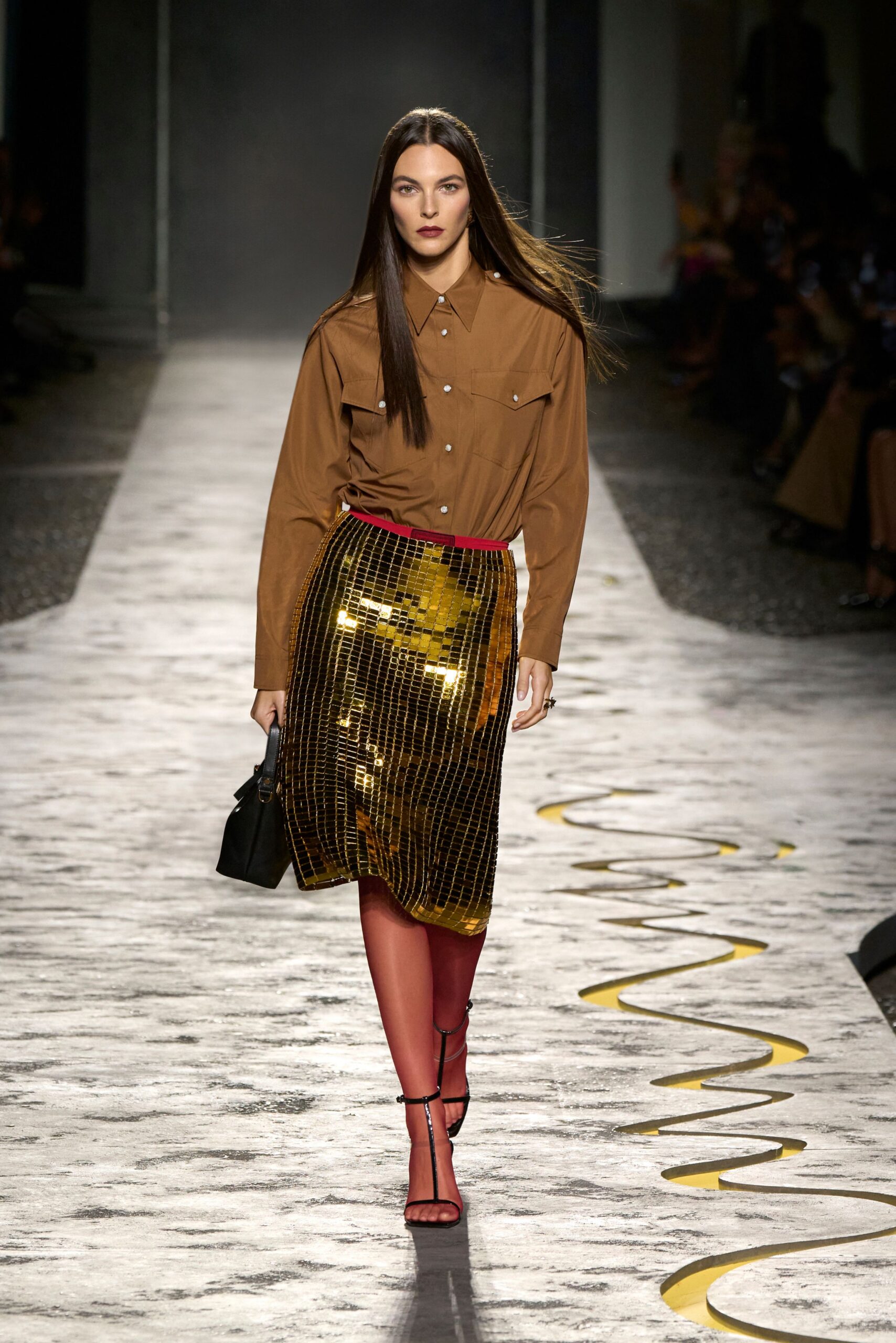 gold sequin fitted pencil shiny midi skirt