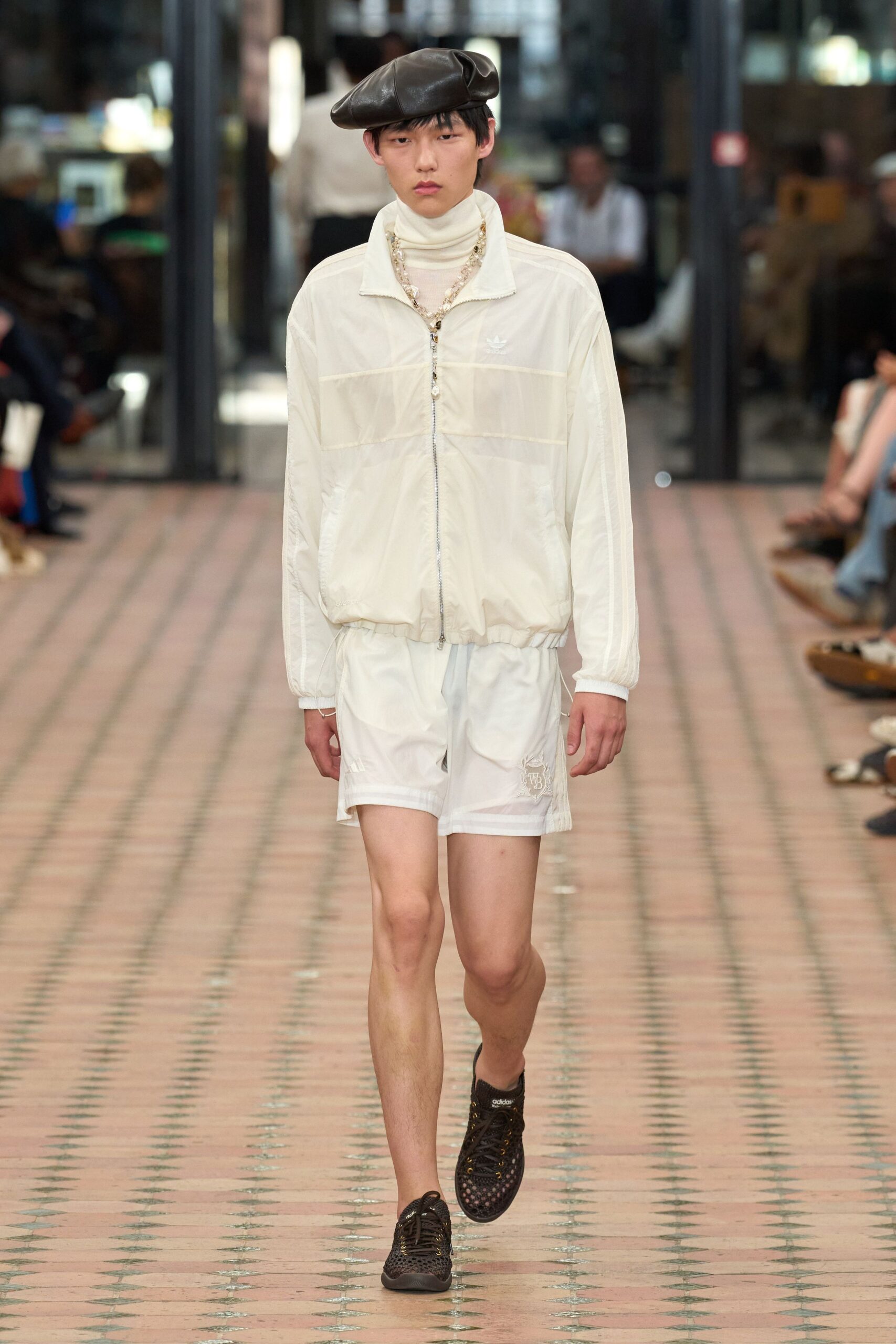 white relaxed jacket with shorts