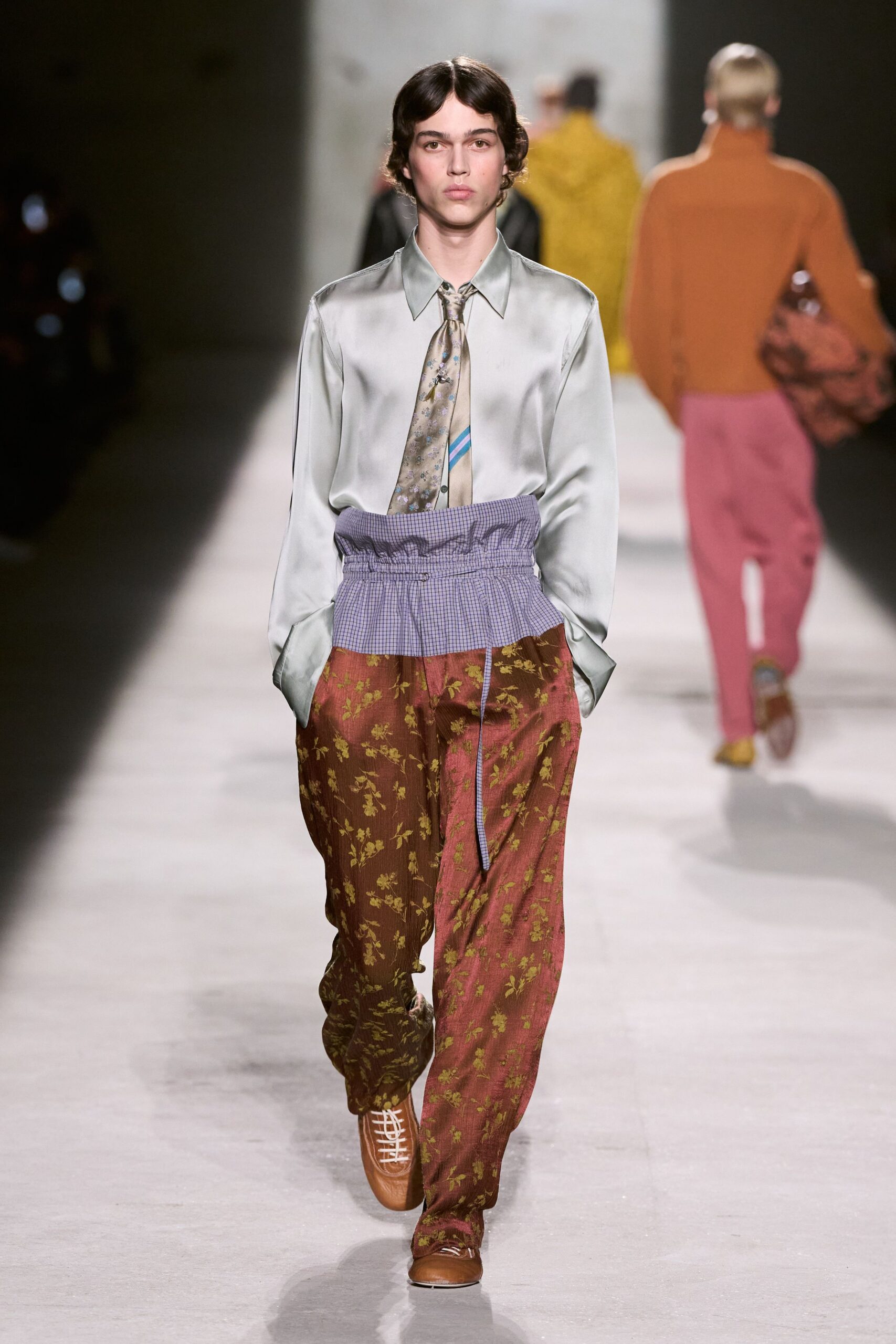 red cotton relaxed flared pants