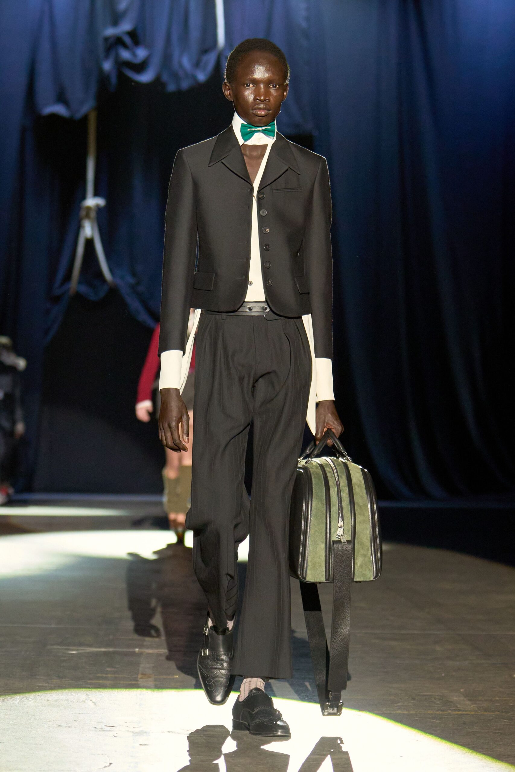black tailored blazer with white shirt