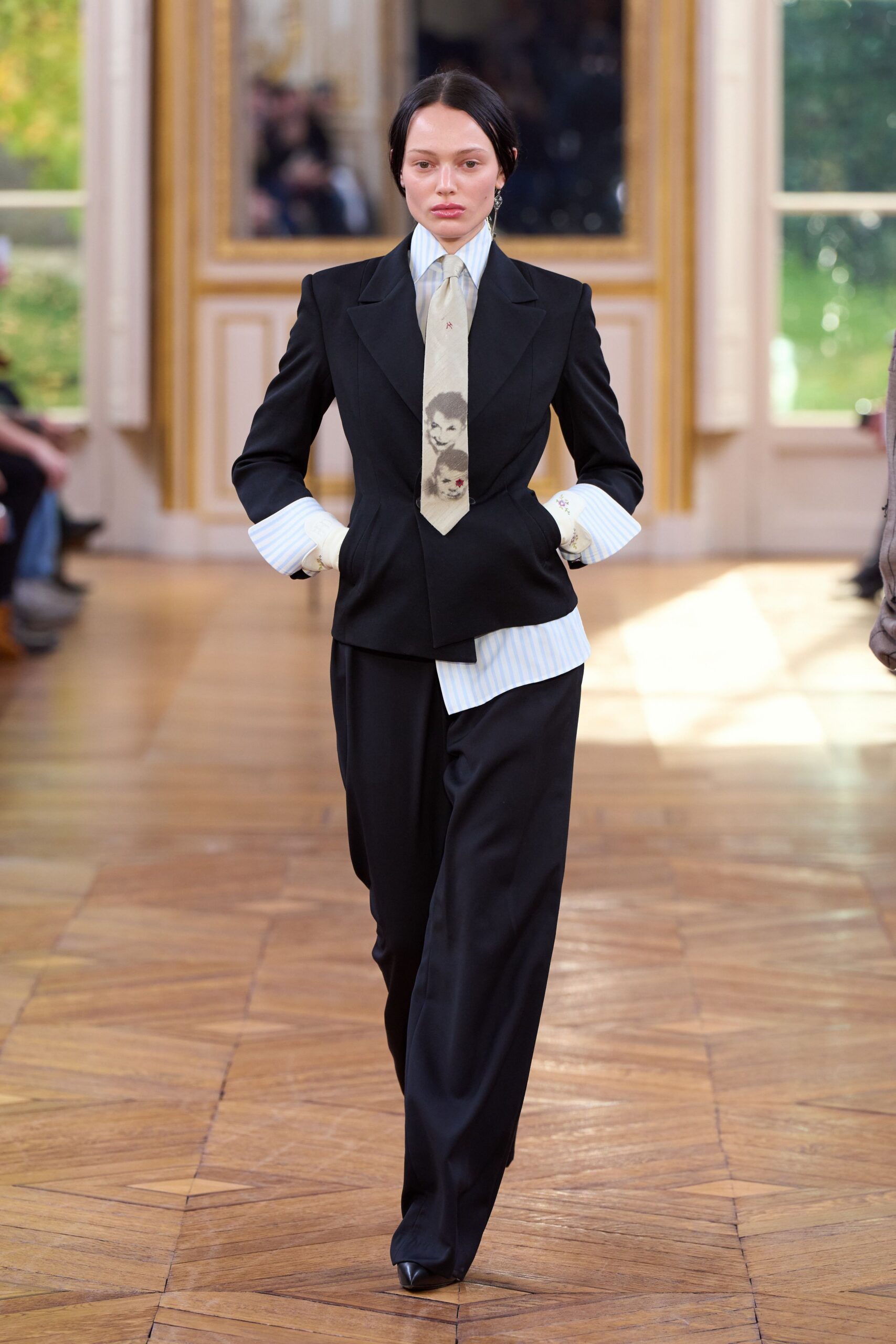 black blazer white shirt tailored pants