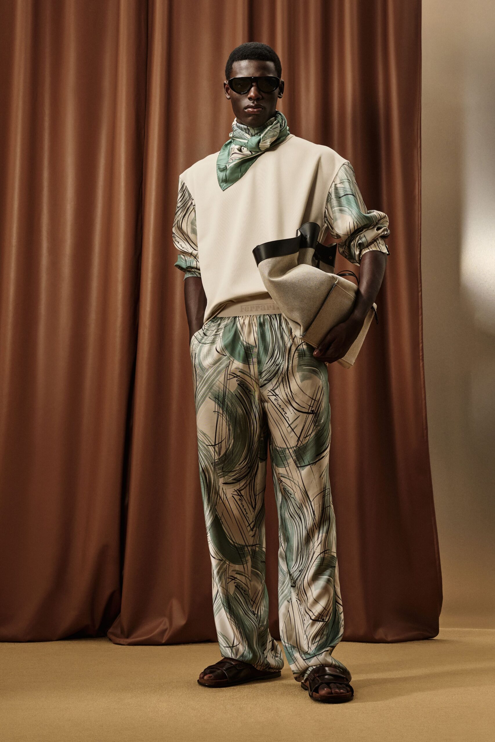 multi silk relaxed printed pants