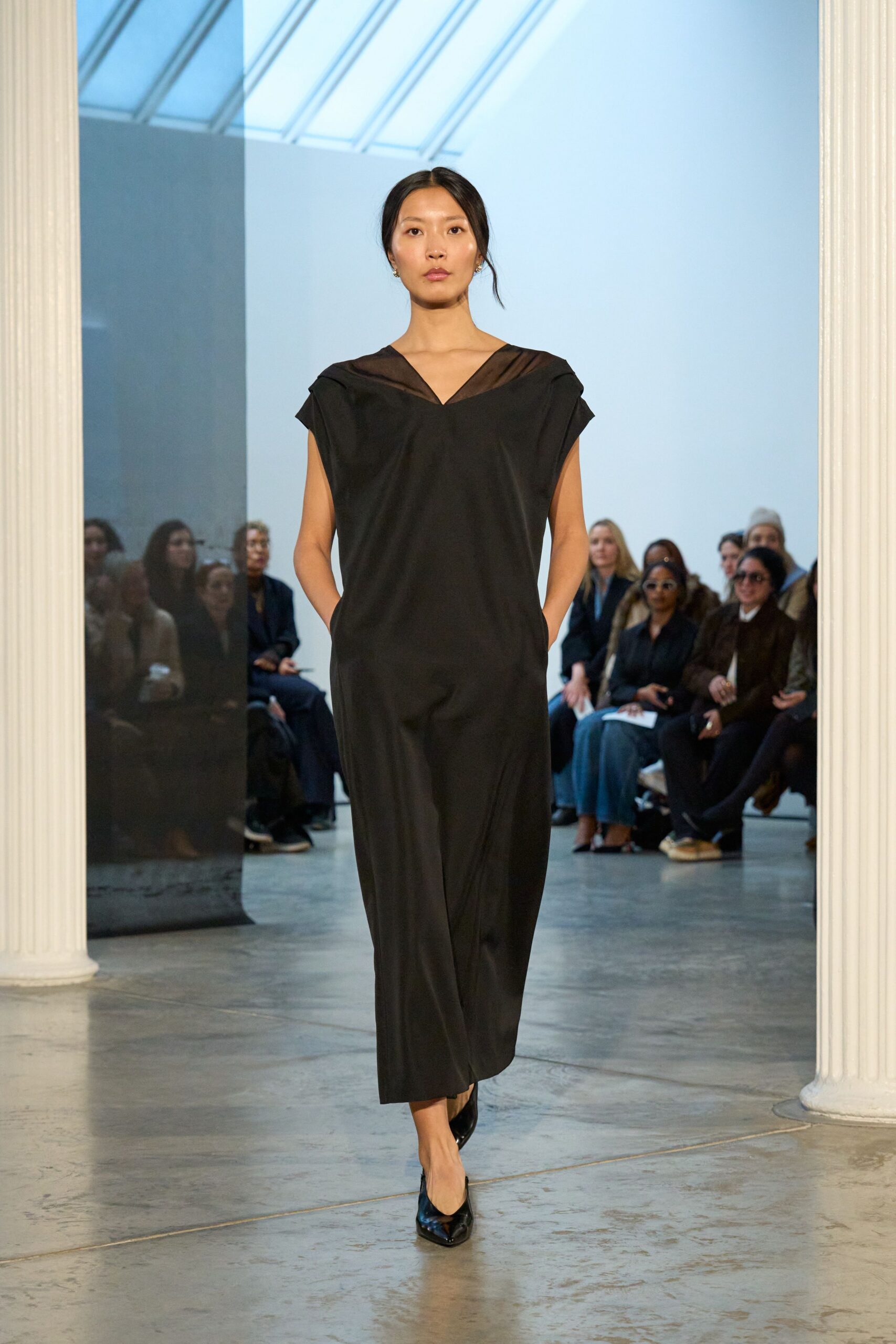 black silk relaxed dress
