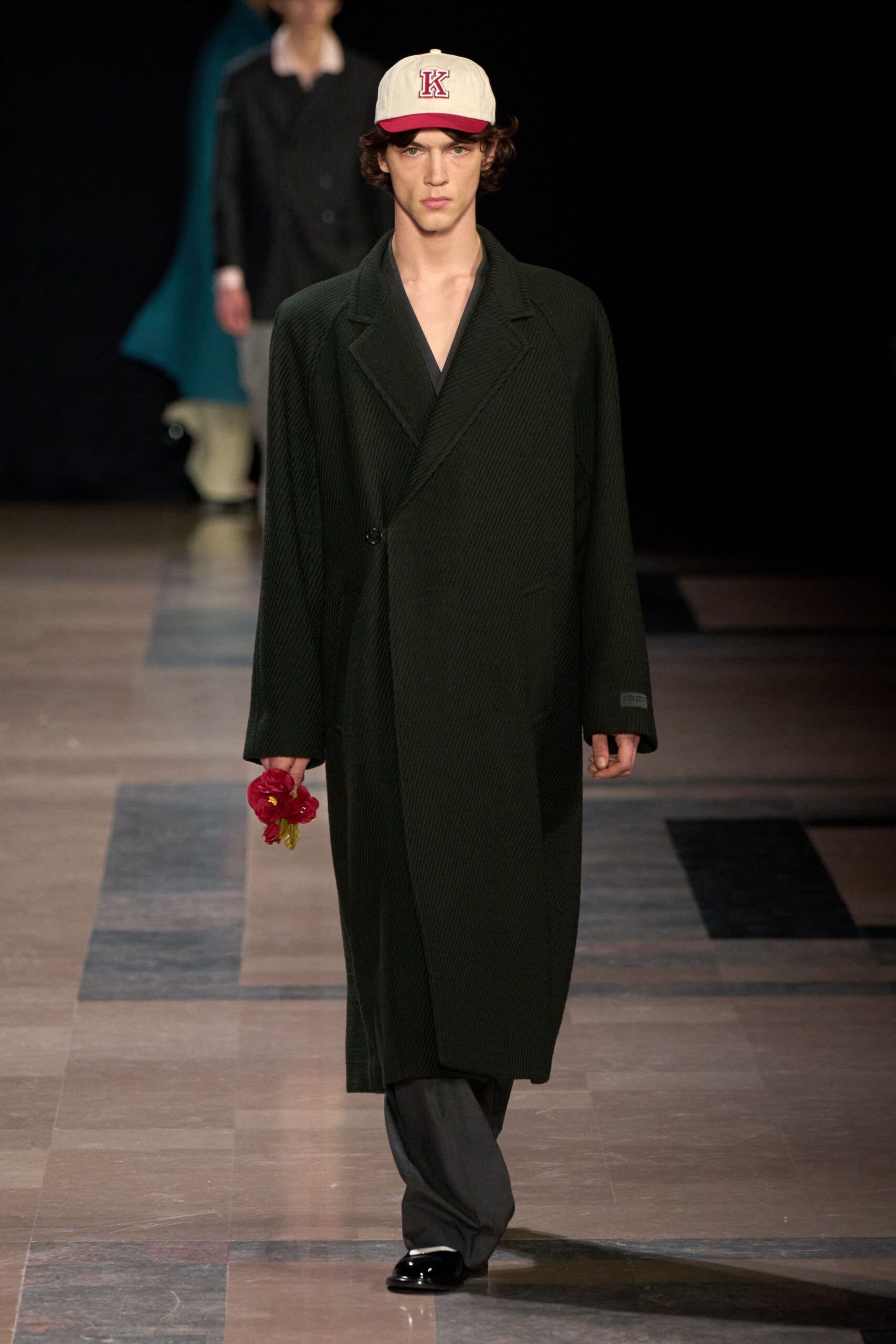 black wool relaxed coat