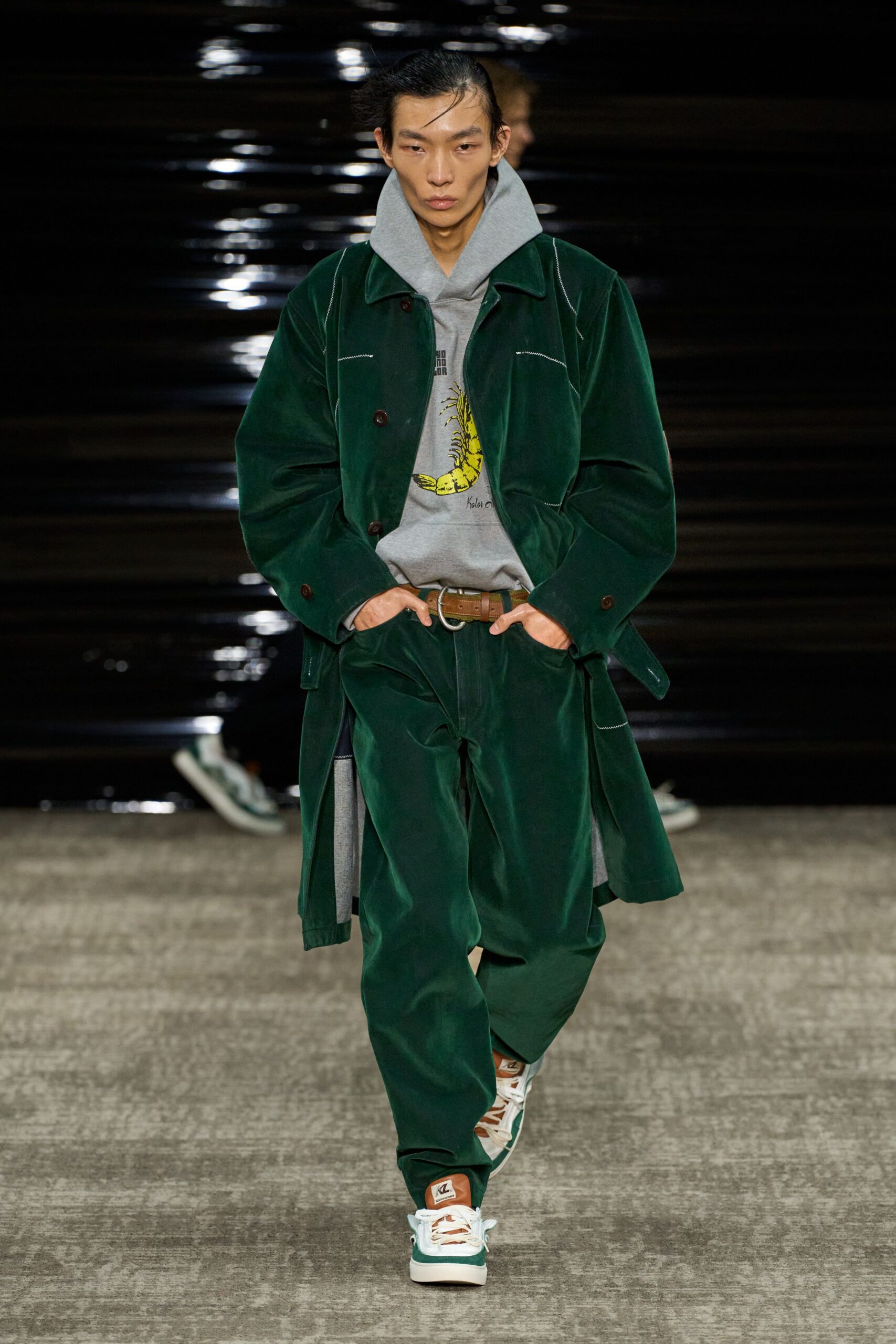 green velvet coat with hoodie