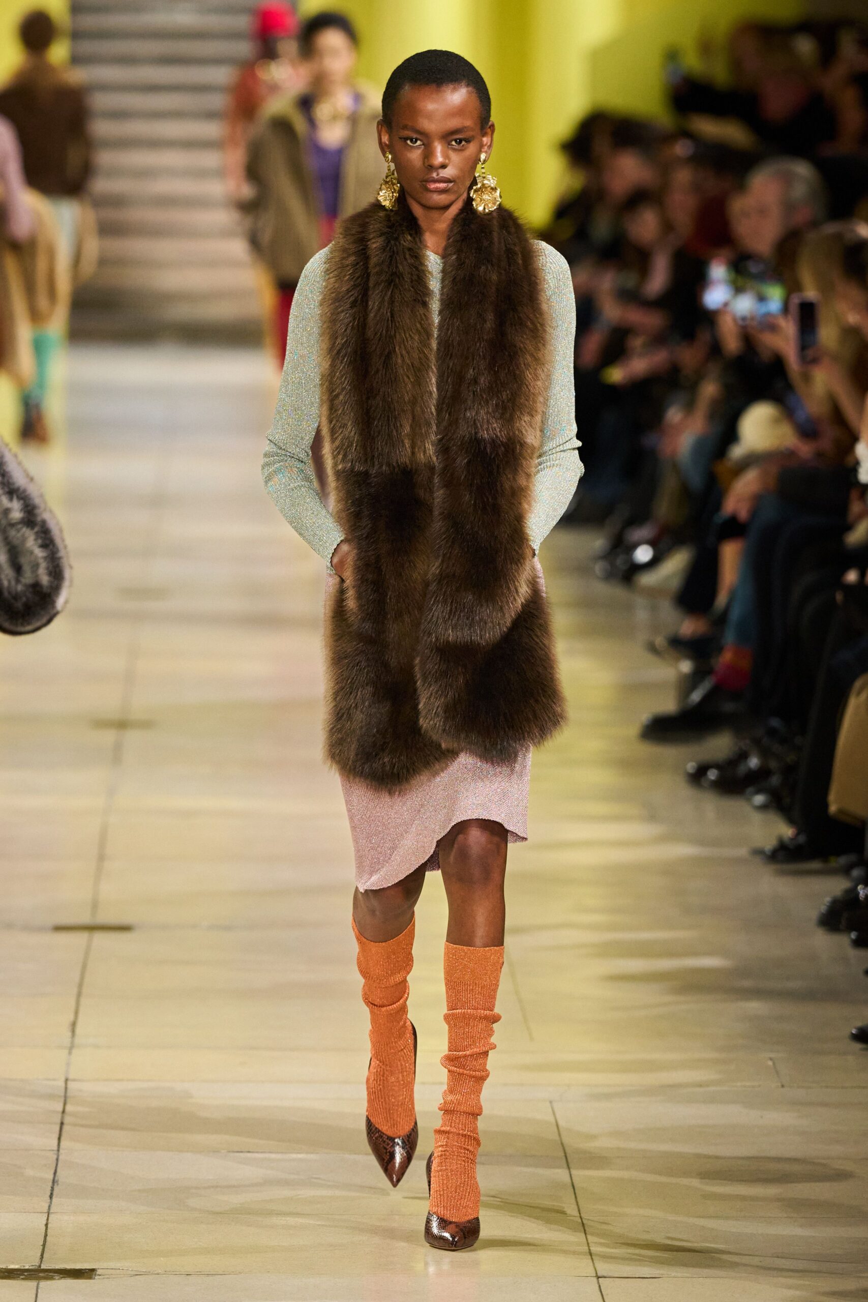 brown fur relaxed vest