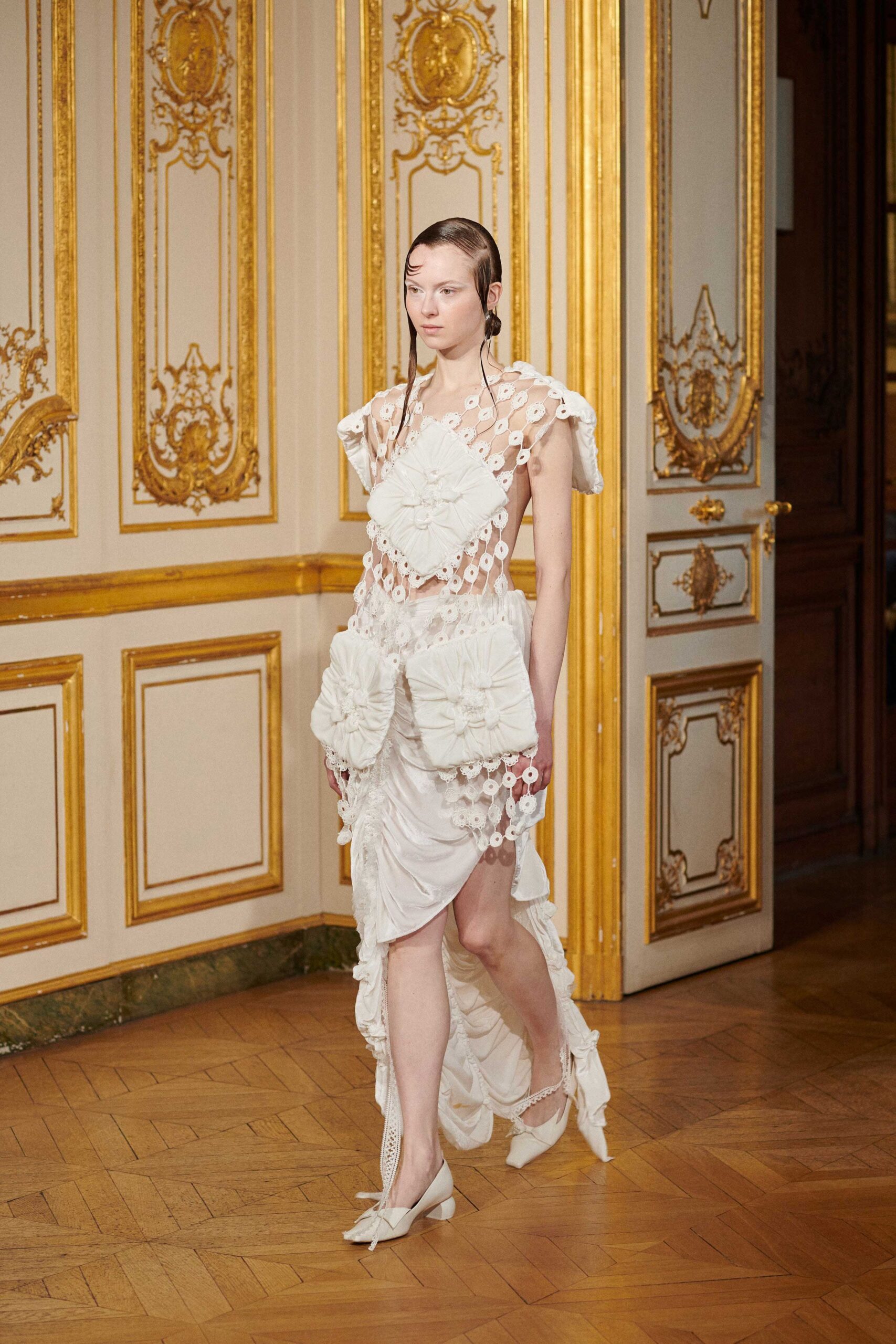 white pleated midi dress