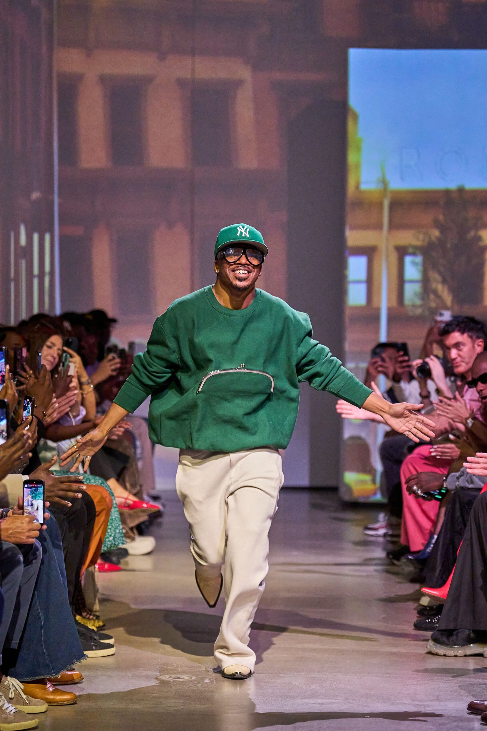 green cotton long-sleeve collared relaxed zippered sweater