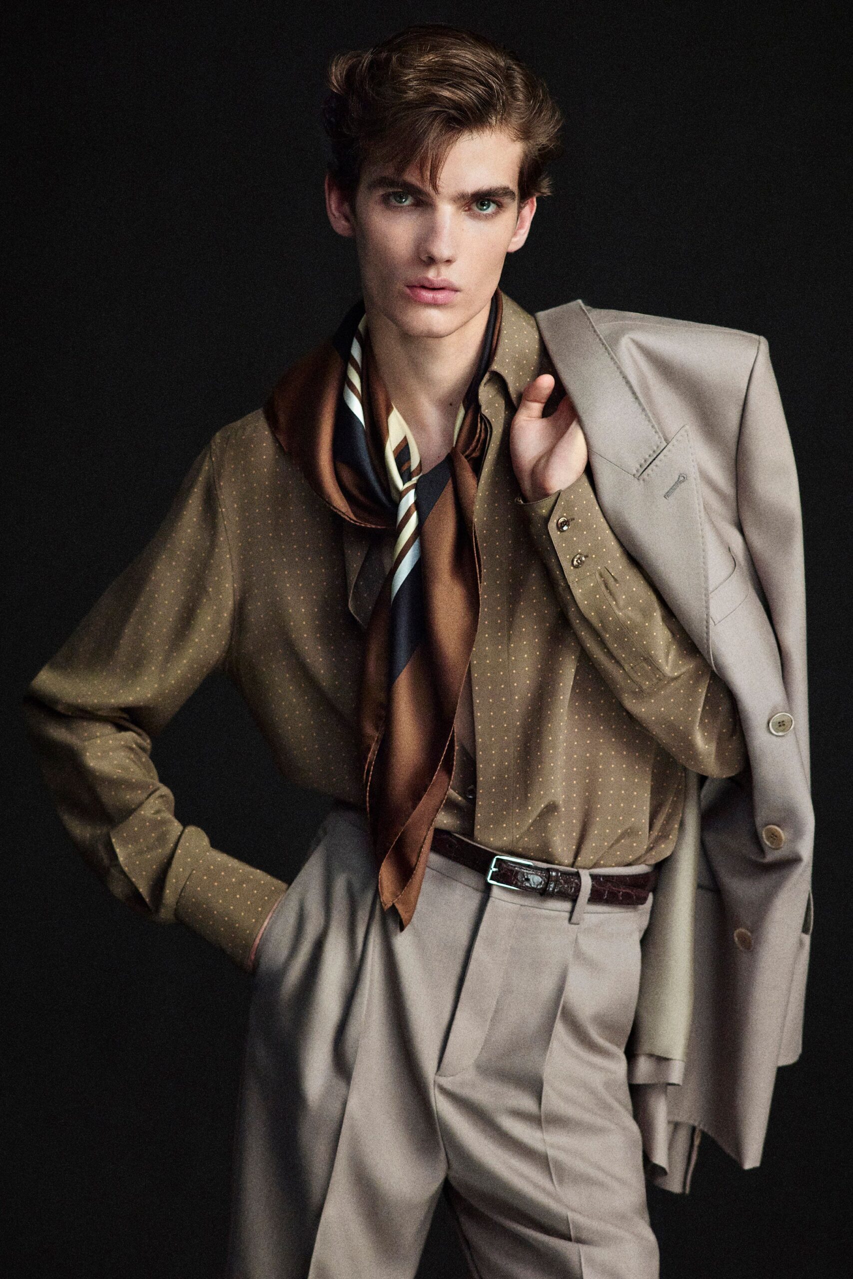 brown silk scarf