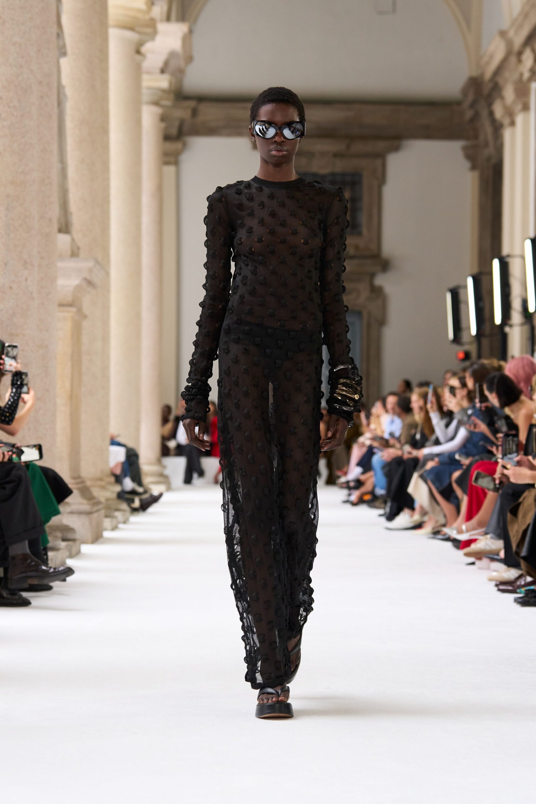 black mesh fitted jumpsuit