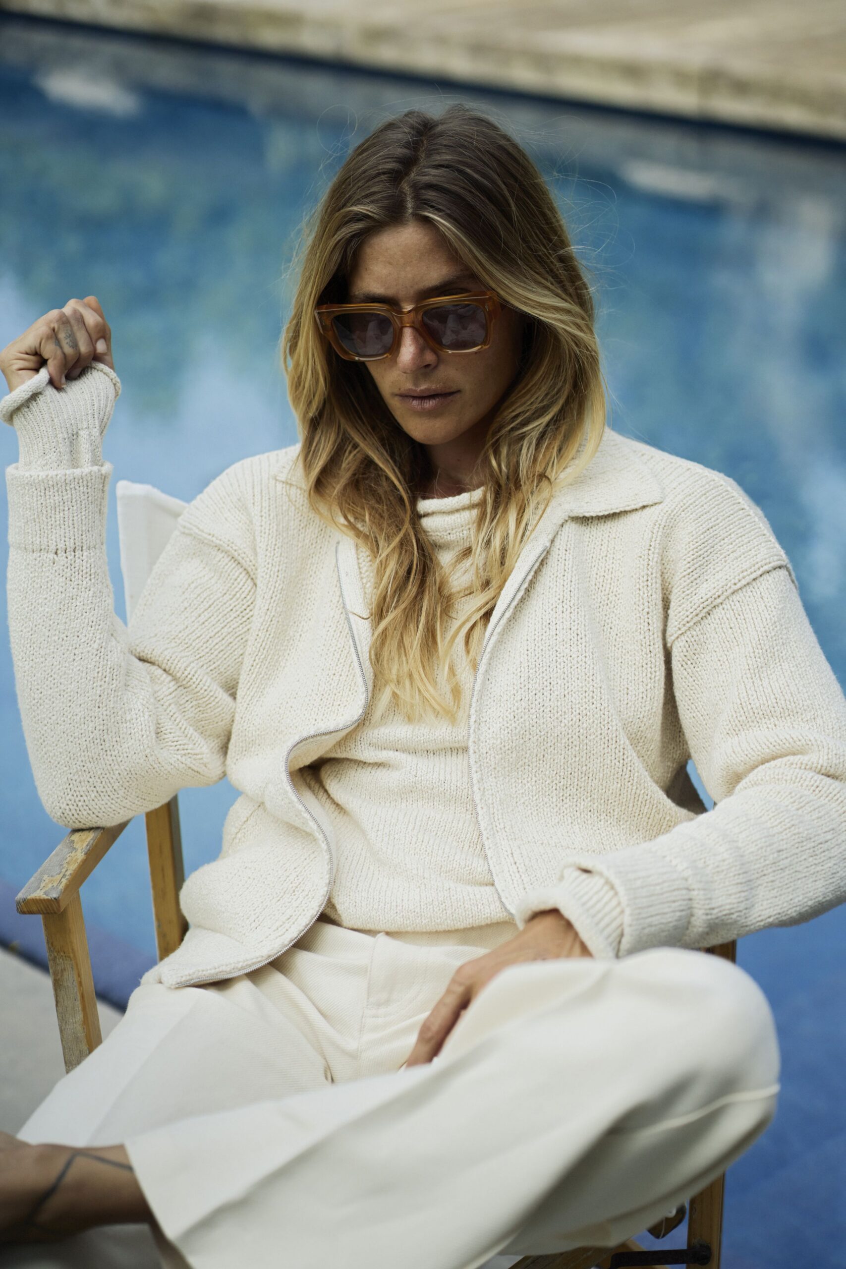 beige relaxed jacket and pants