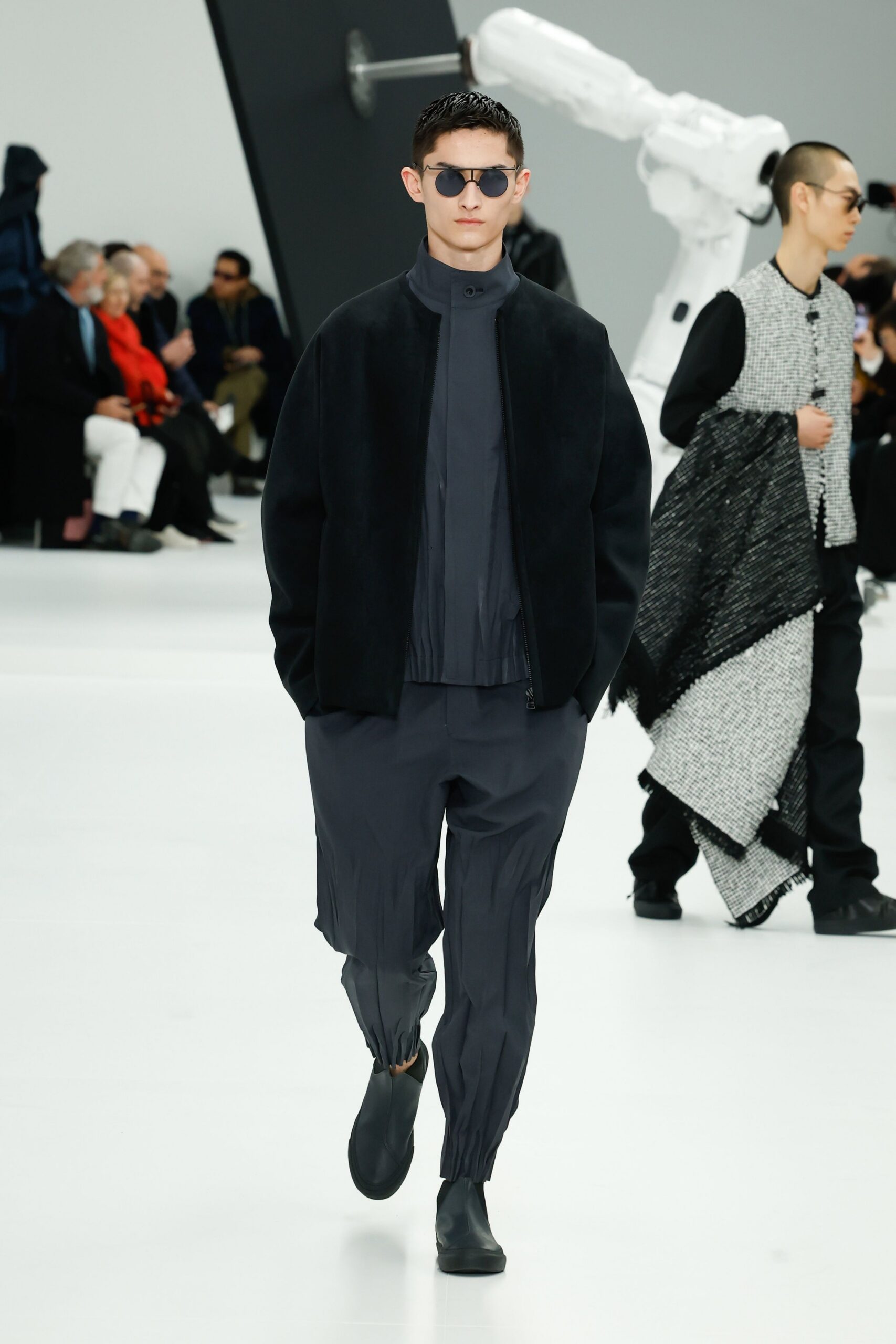 black relaxed jacket and fitted top