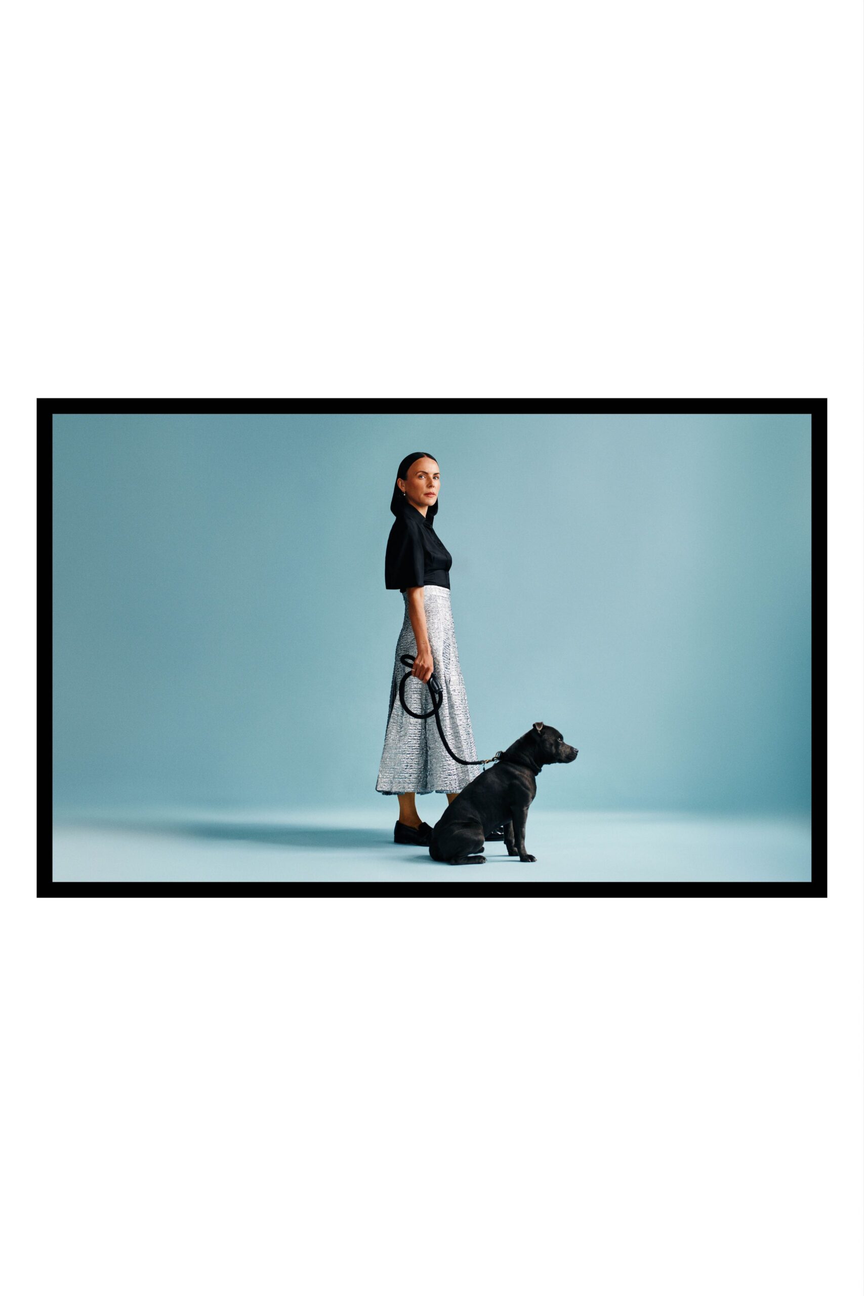 white relaxed flared midi skirt