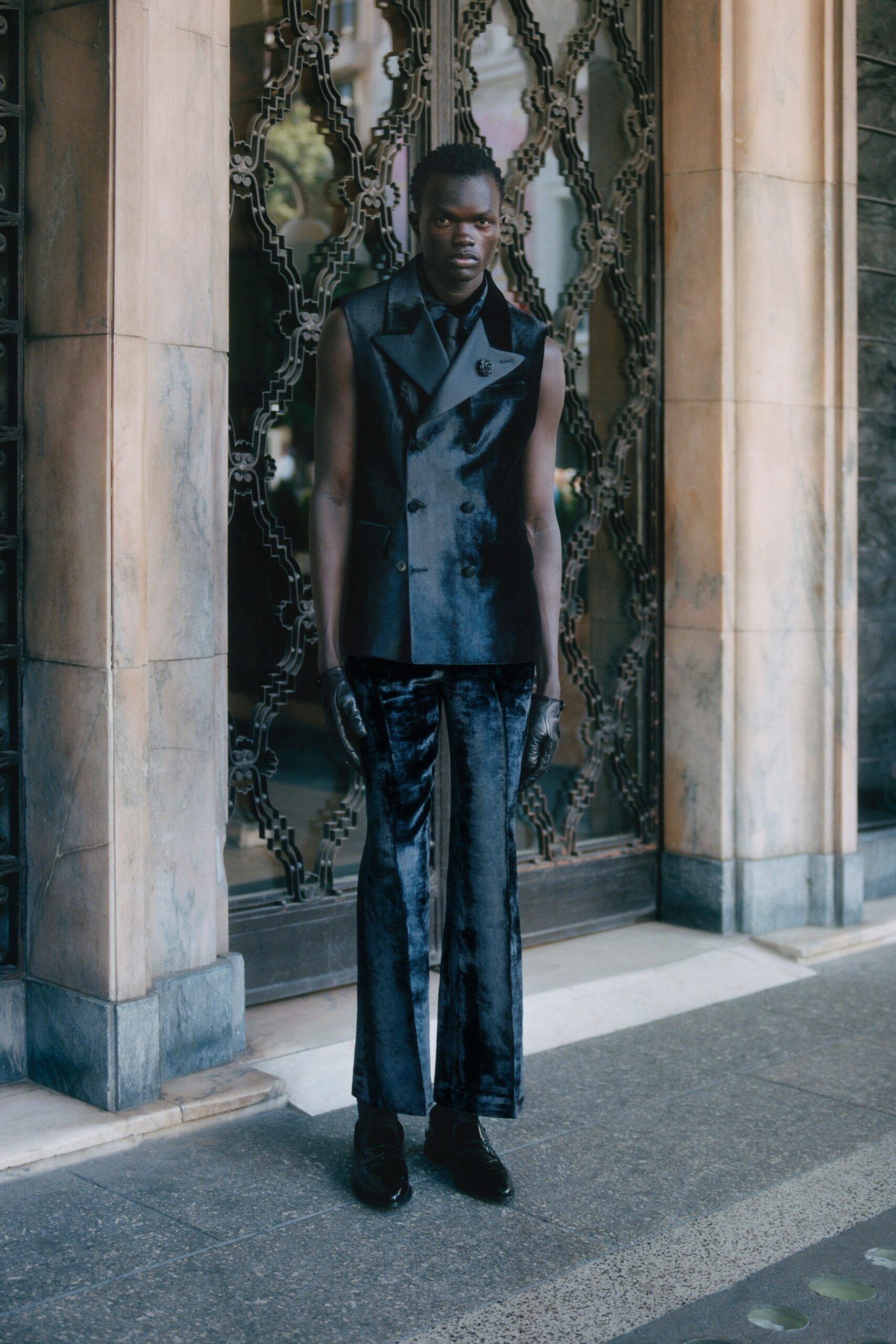 black velvet vest and pants
