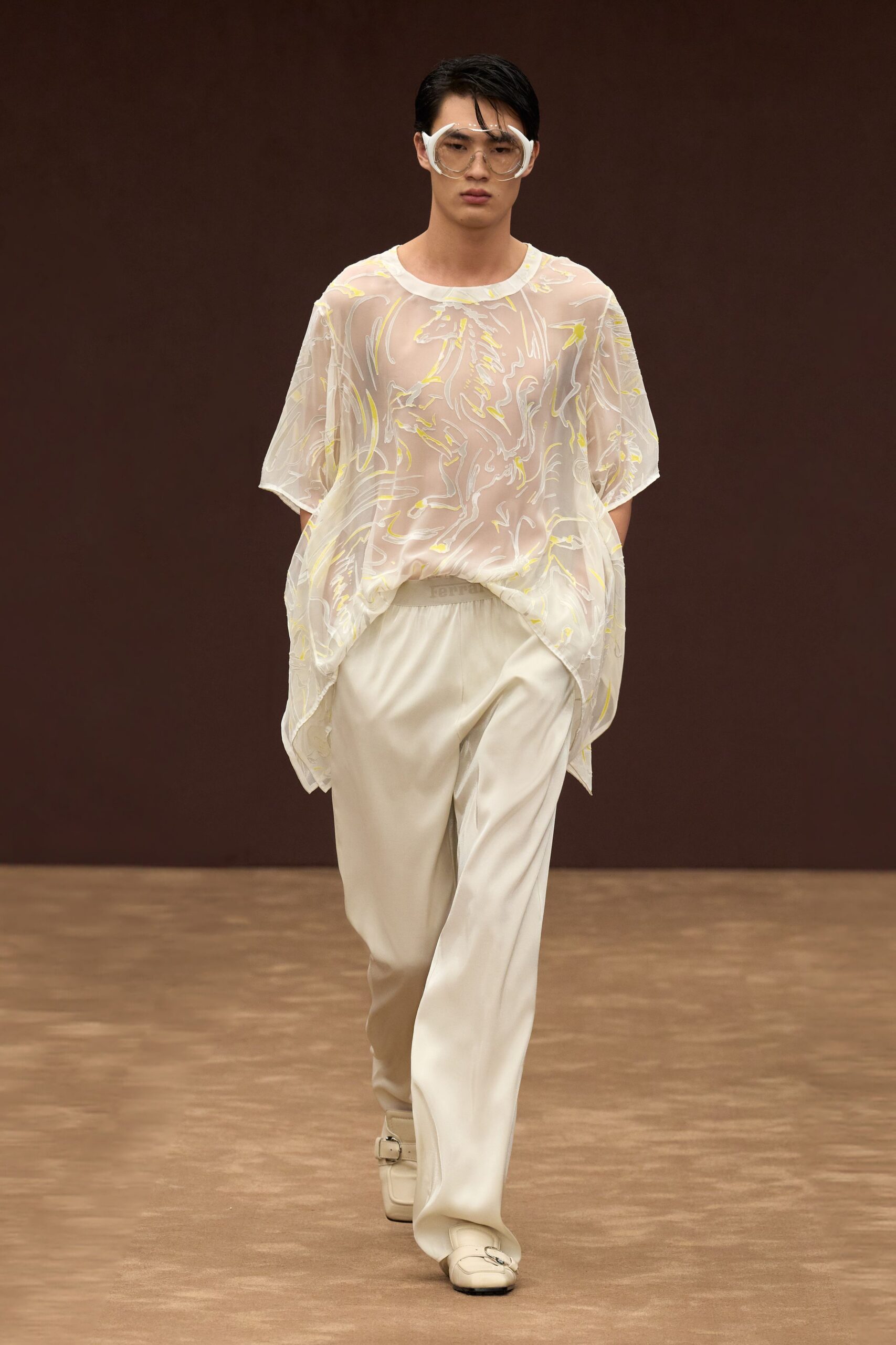 white chiffon sleeveless high-neck relaxed layered sheer top