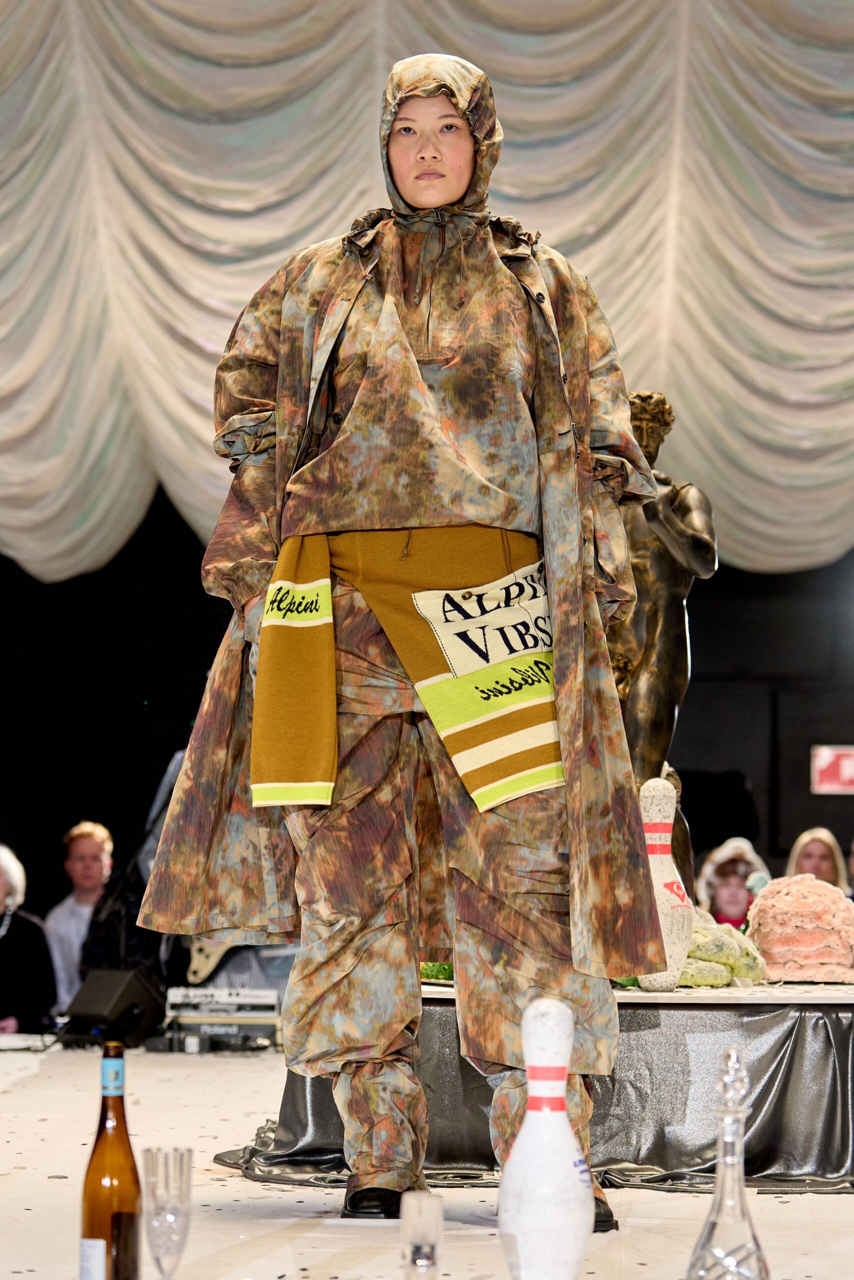 multi-colored relaxed coat and pants