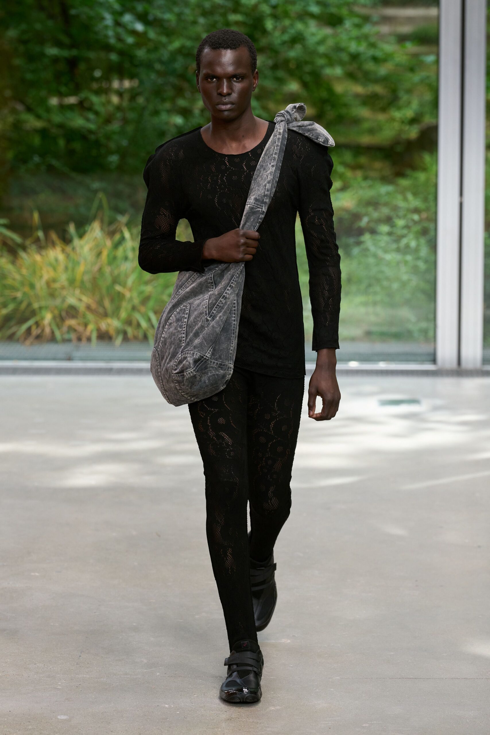 black lace top and pants