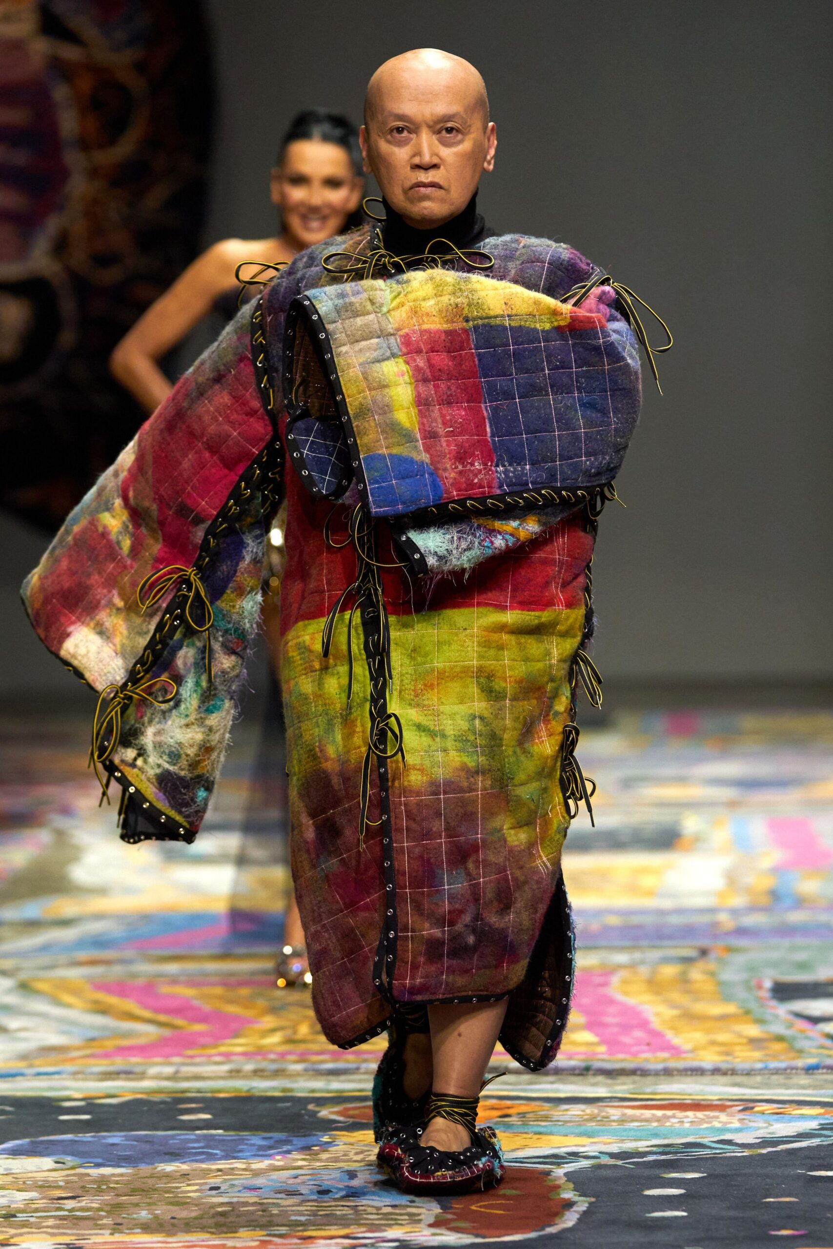 multi cotton relaxed layered fringed cape