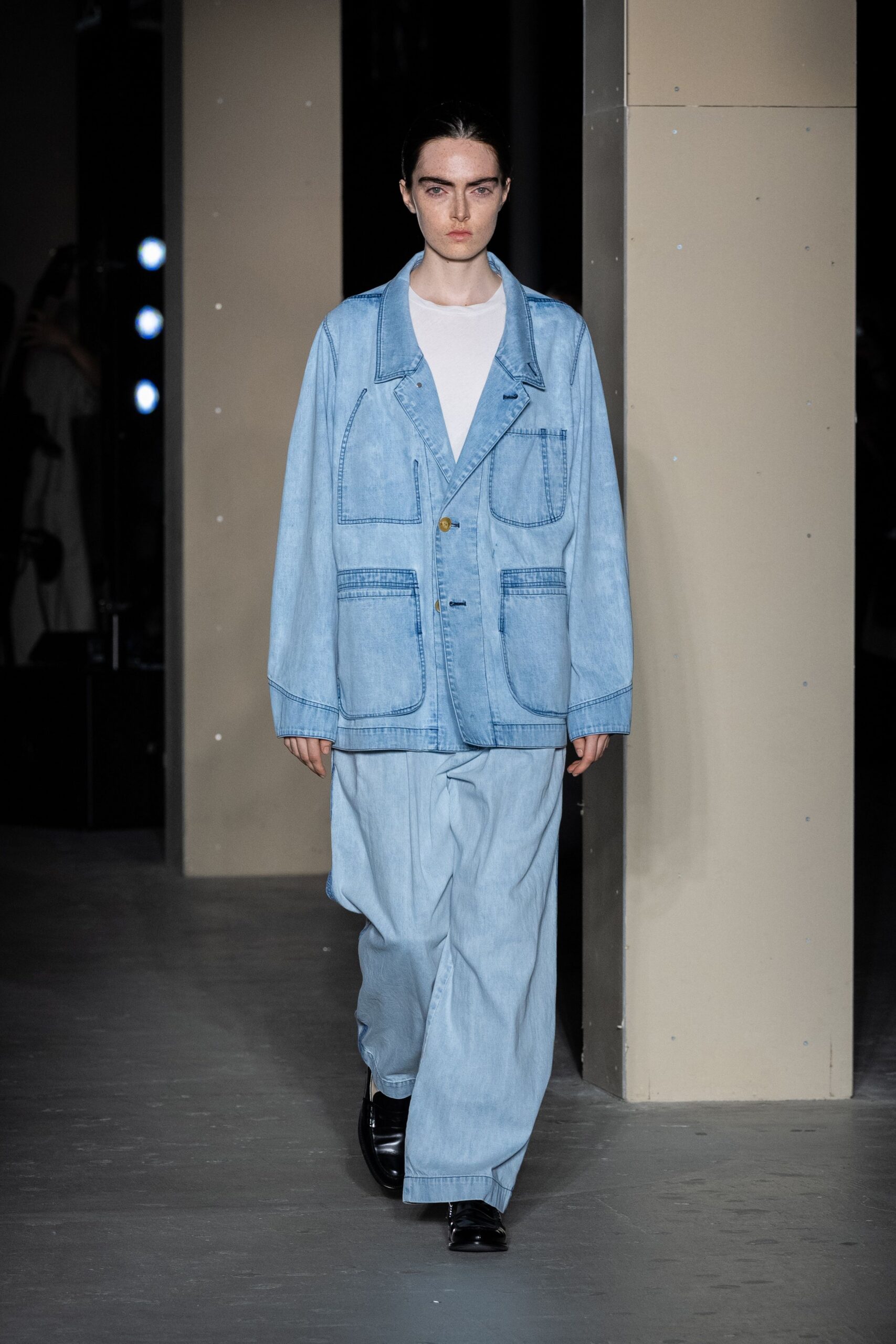 blue denim jacket and pants