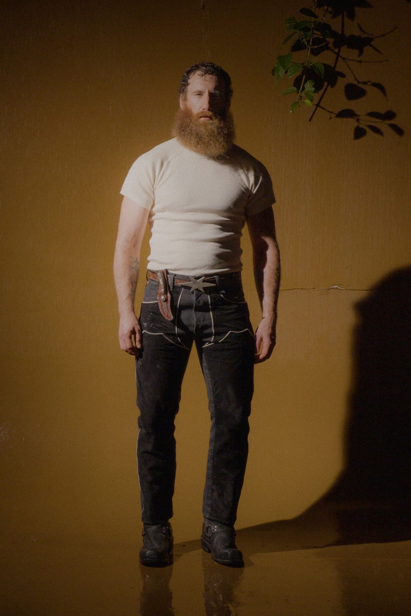 black denim slim zippered pants