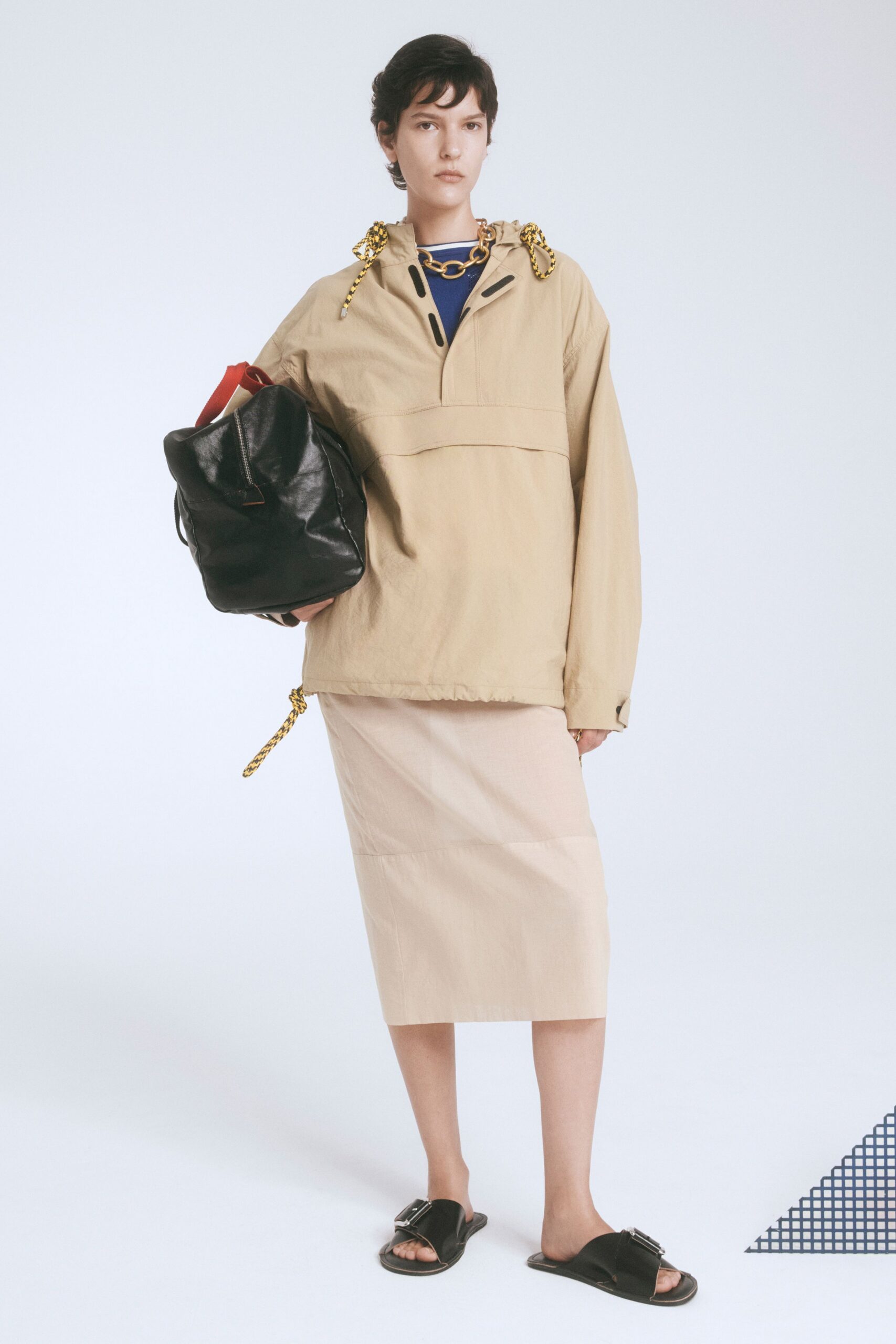 pink cotton fitted straight-leg skirt