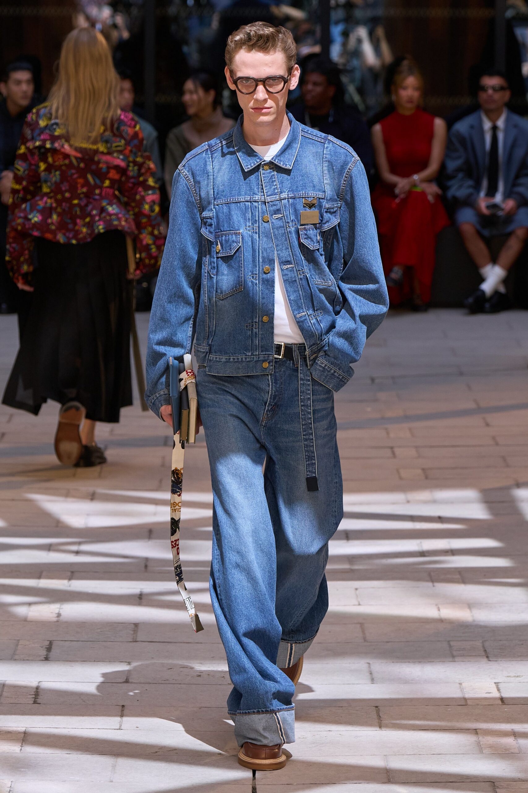 blue denim jacket and pants