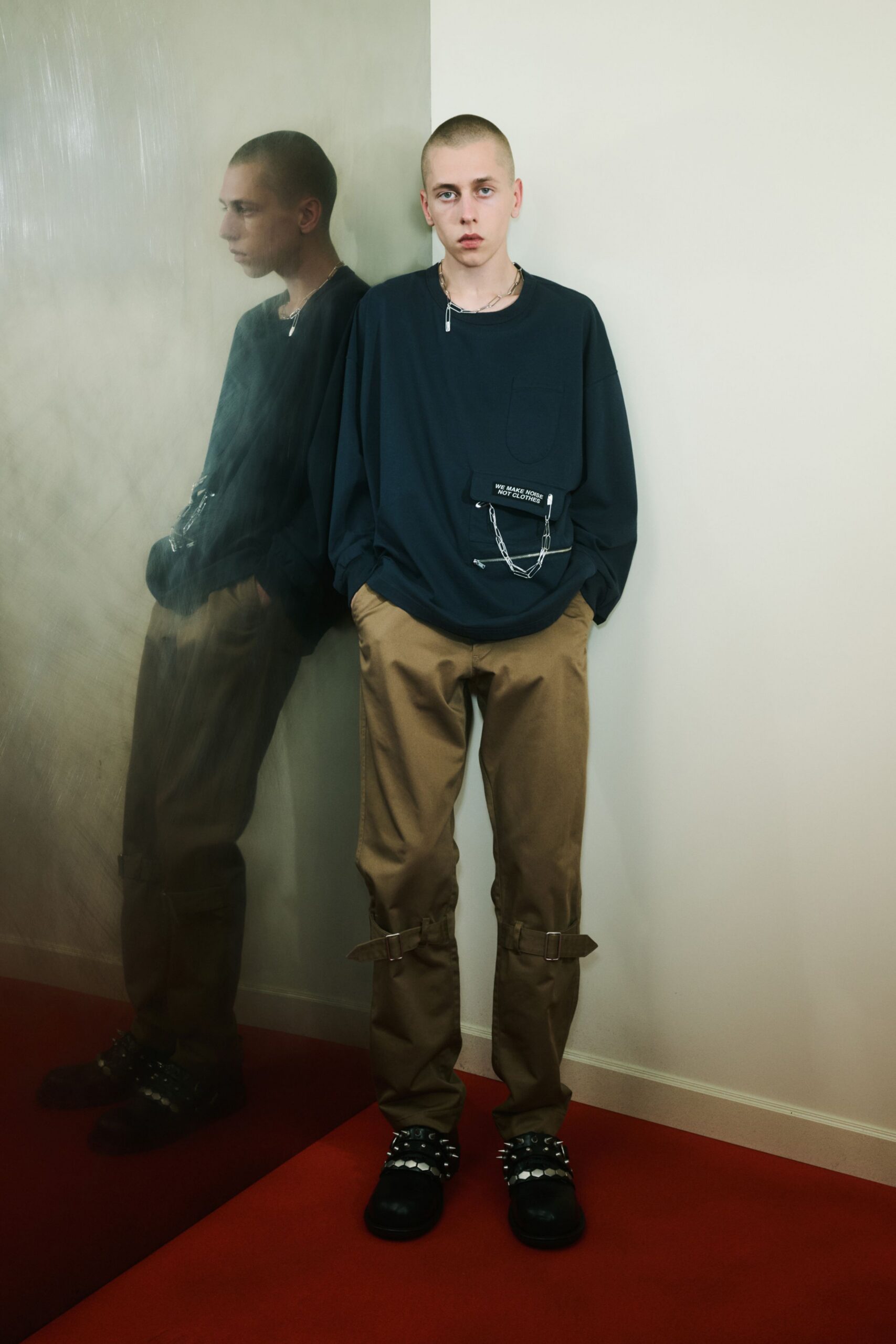 brown cotton relaxed cargo pants