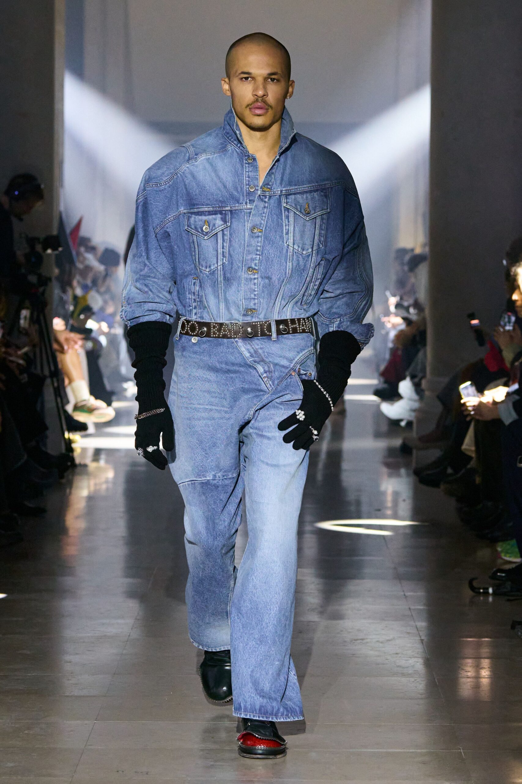blue denim relaxed jumpsuit