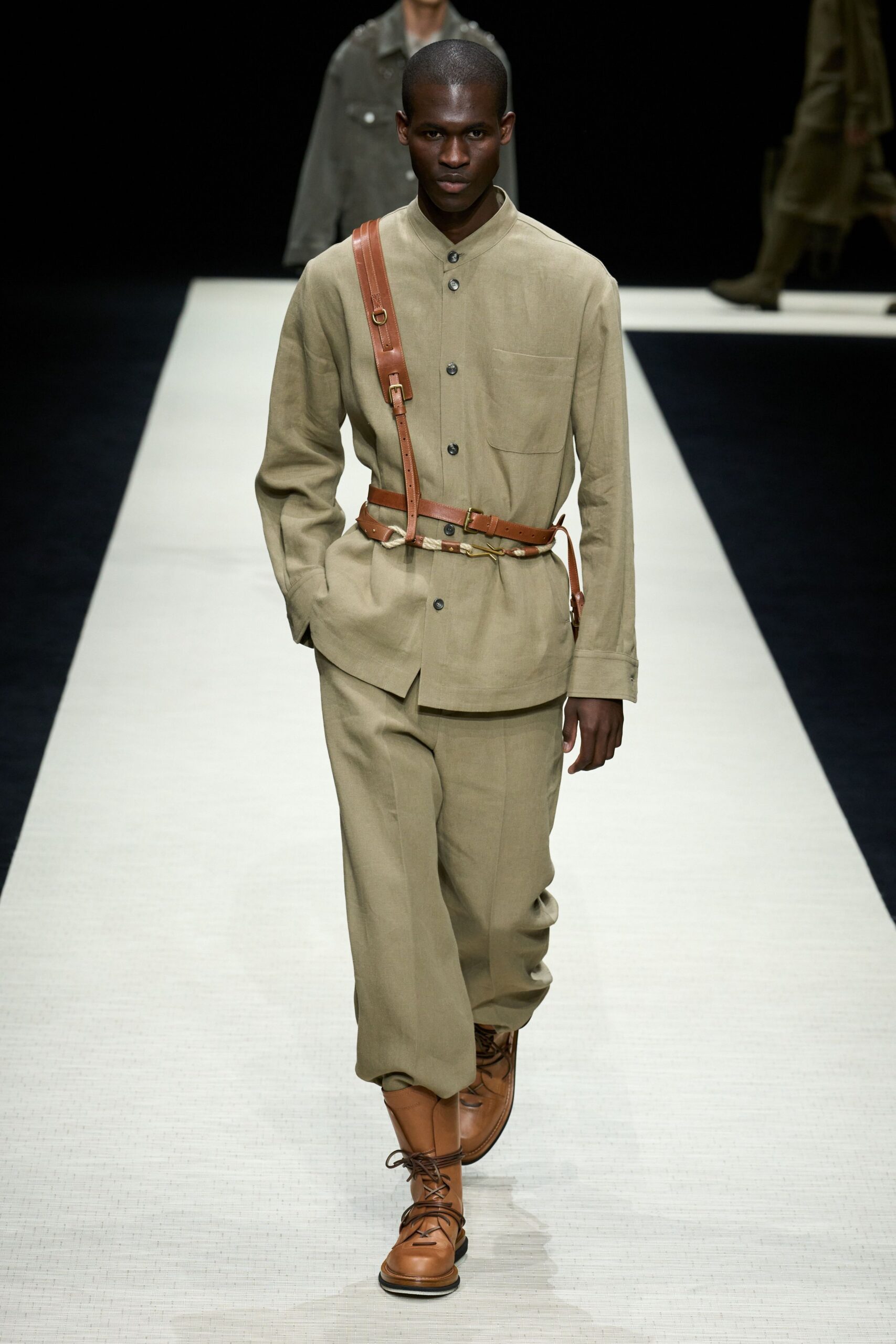 beige cotton shirt and pants