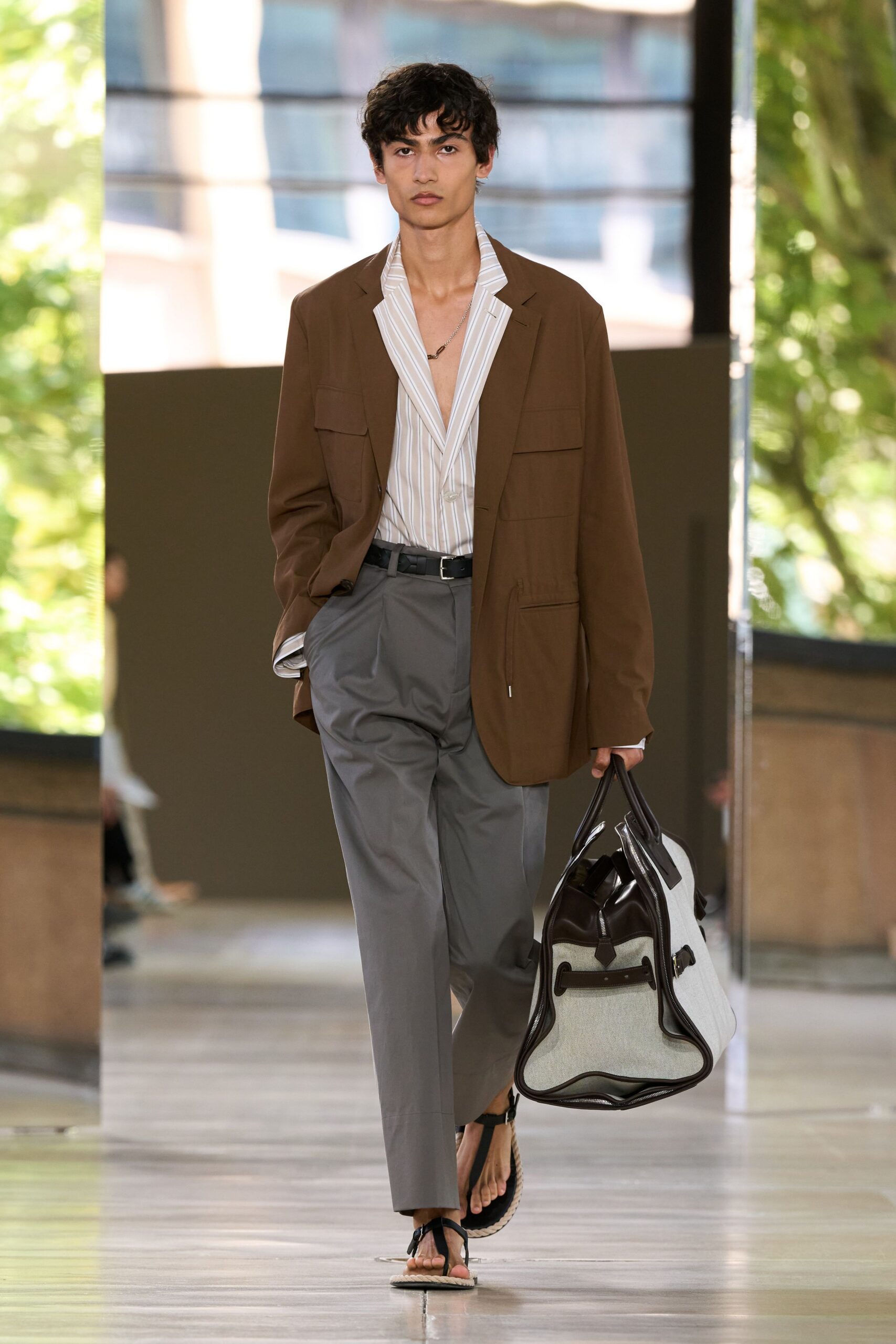 gray cotton structured bag