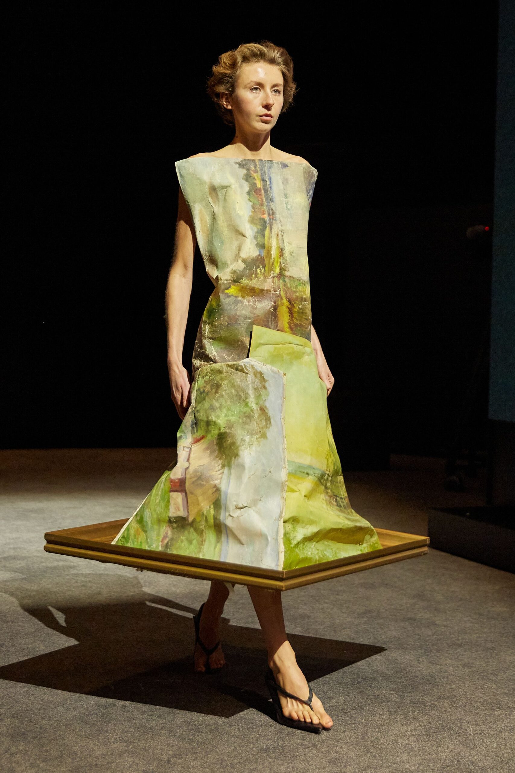 multi-colored fitted dress