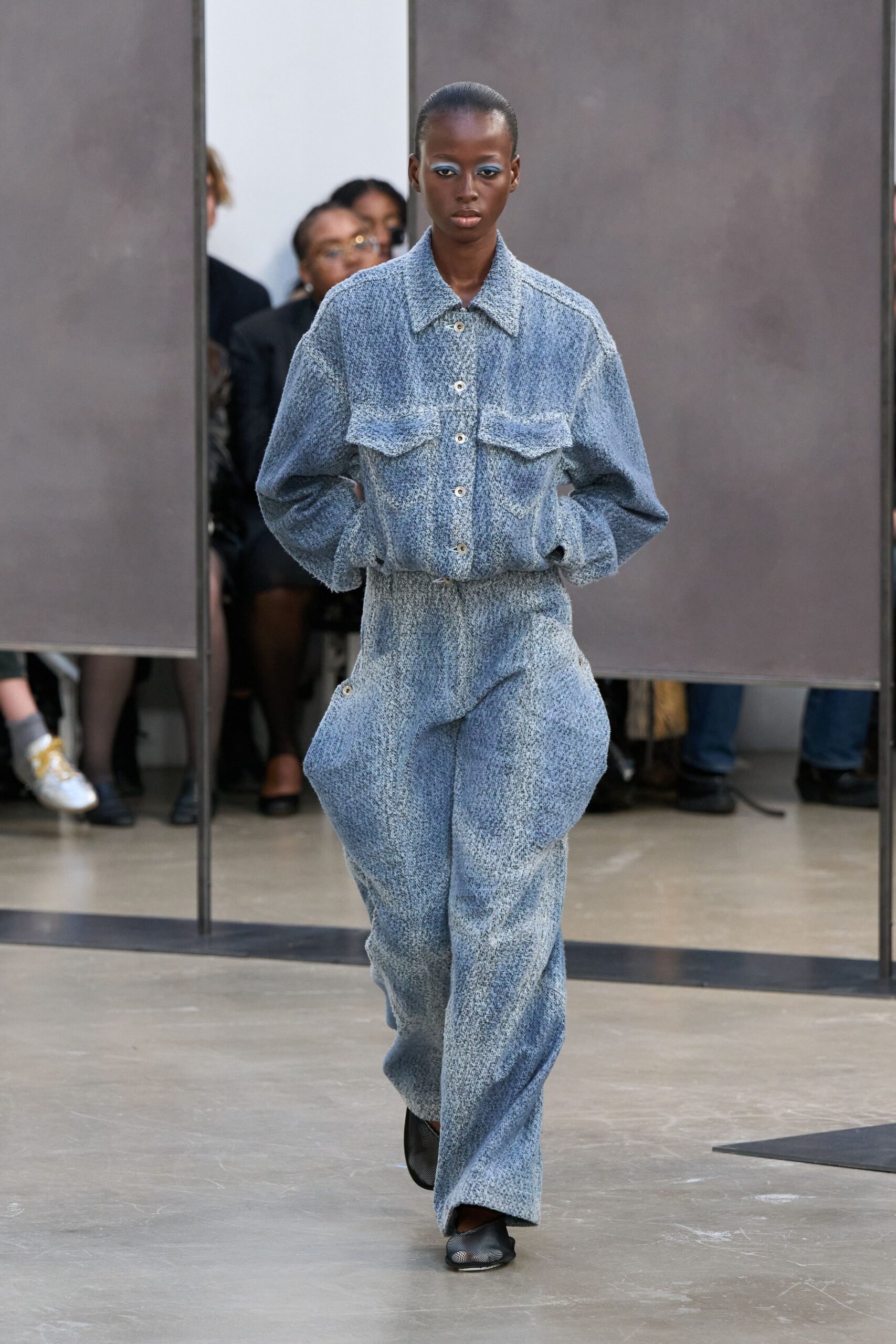 blue denim jacket and pants