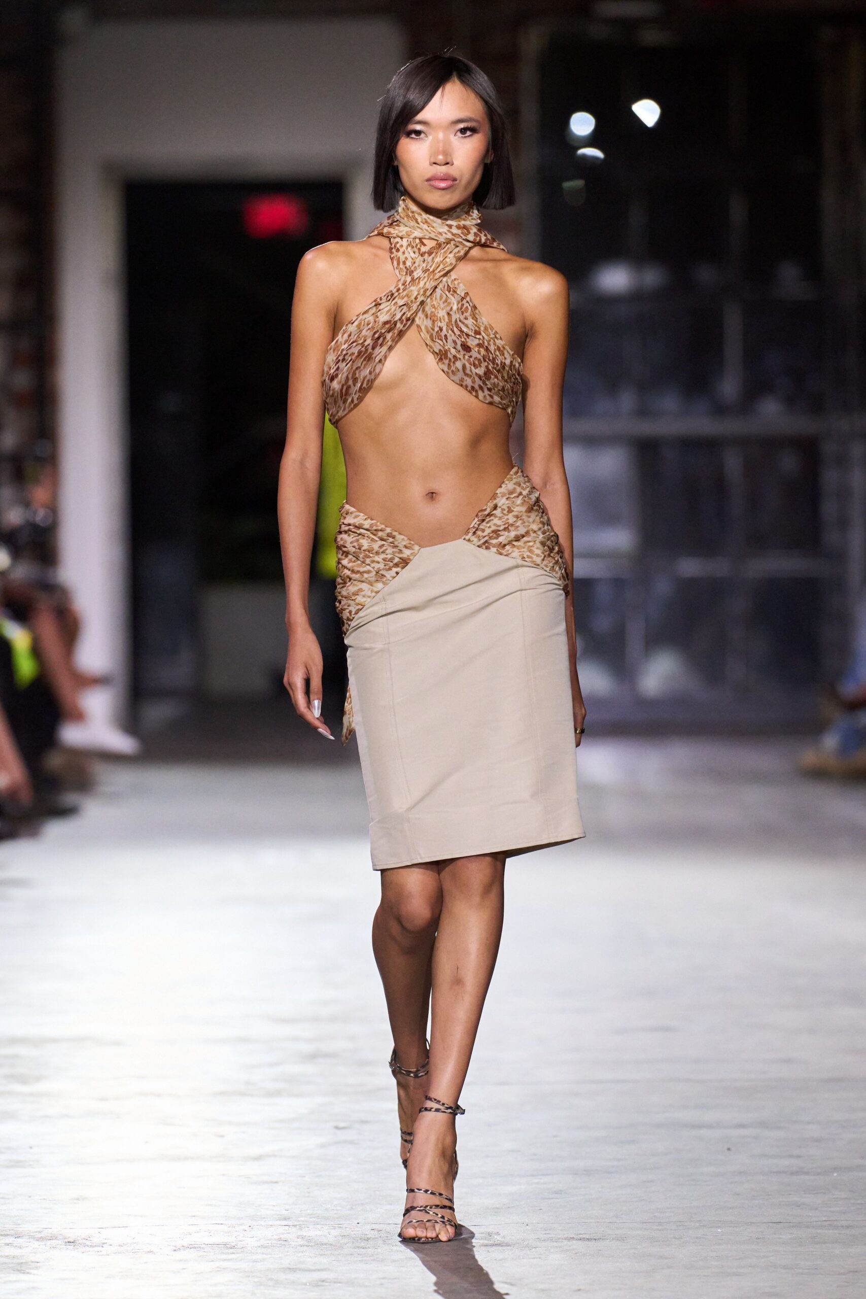 beige brown ruched mini dress