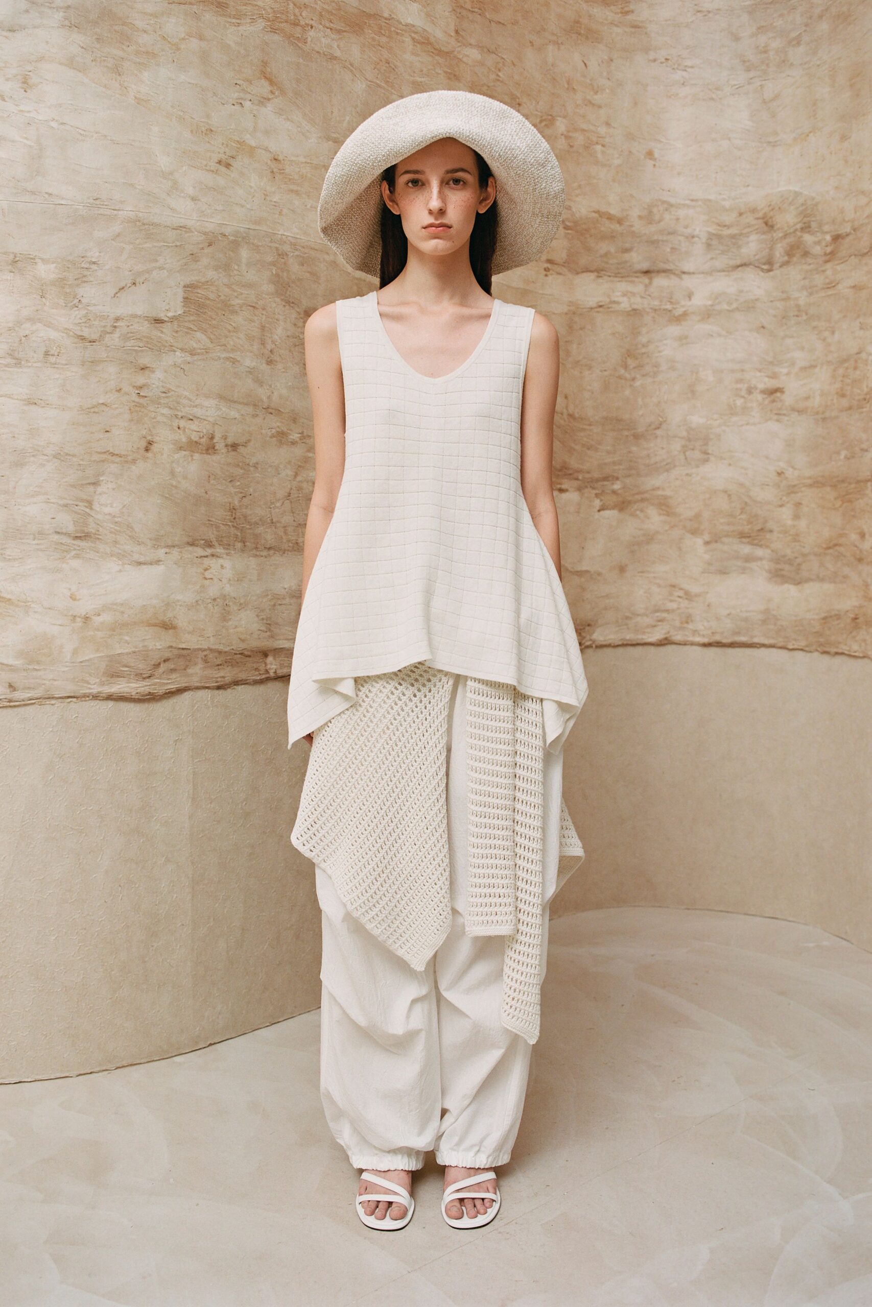 white relaxed top and pants
