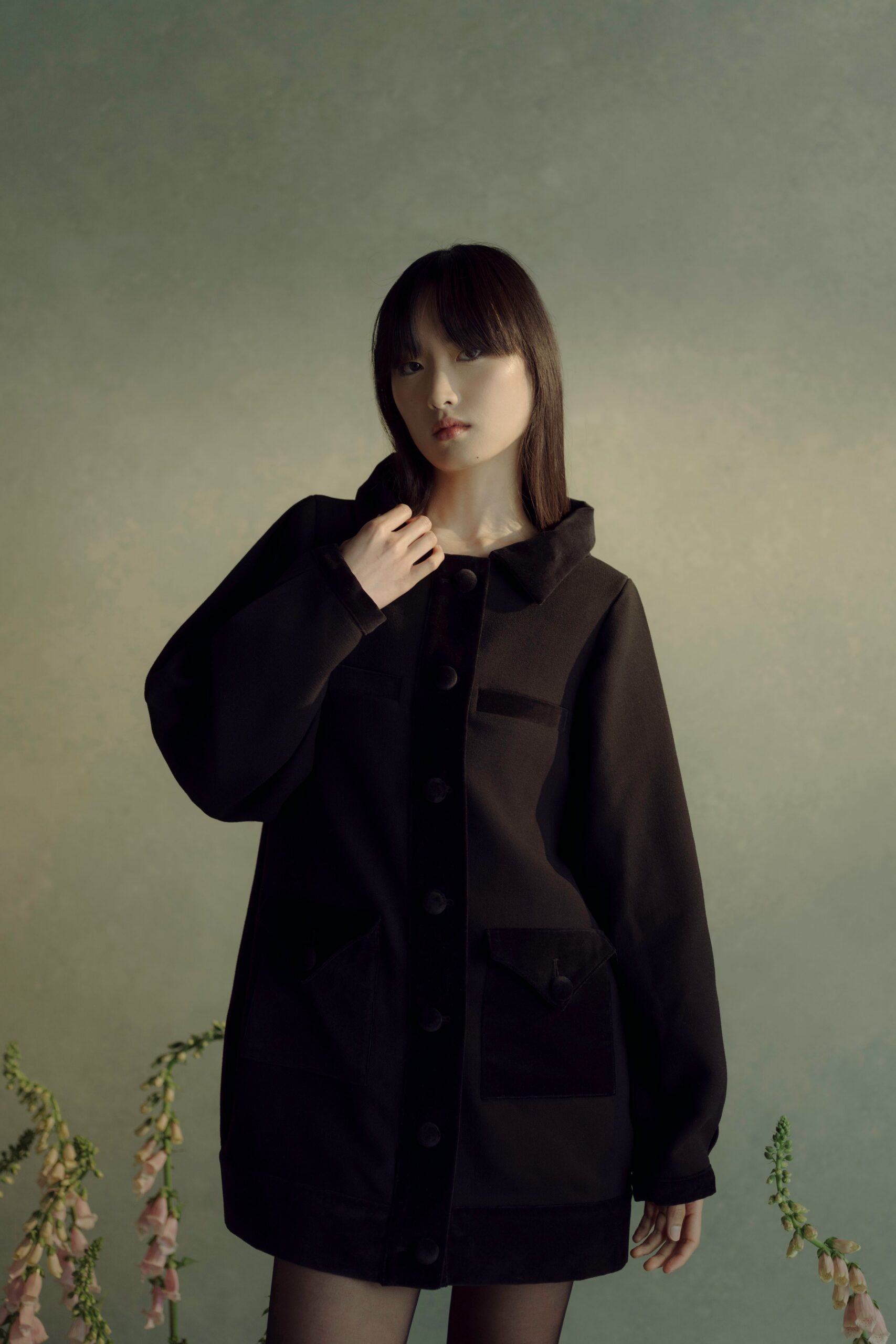 oversized black cotton jacket