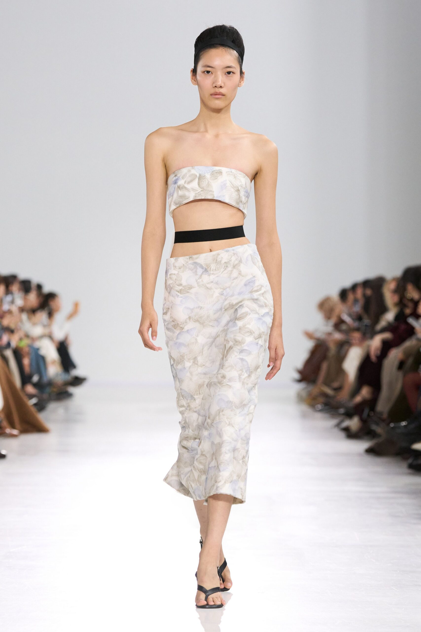 floral crop top and midi skirt