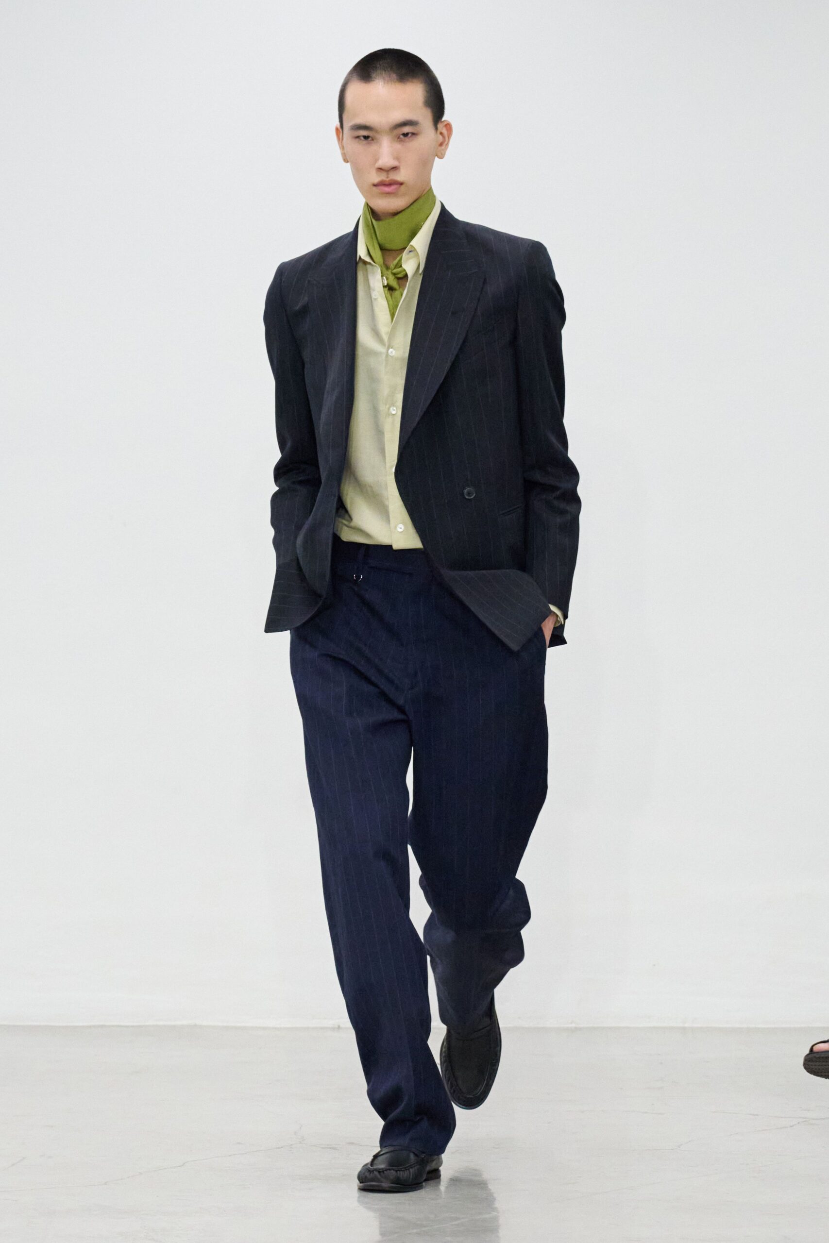 ivory long-sleeve collared fitted shirt