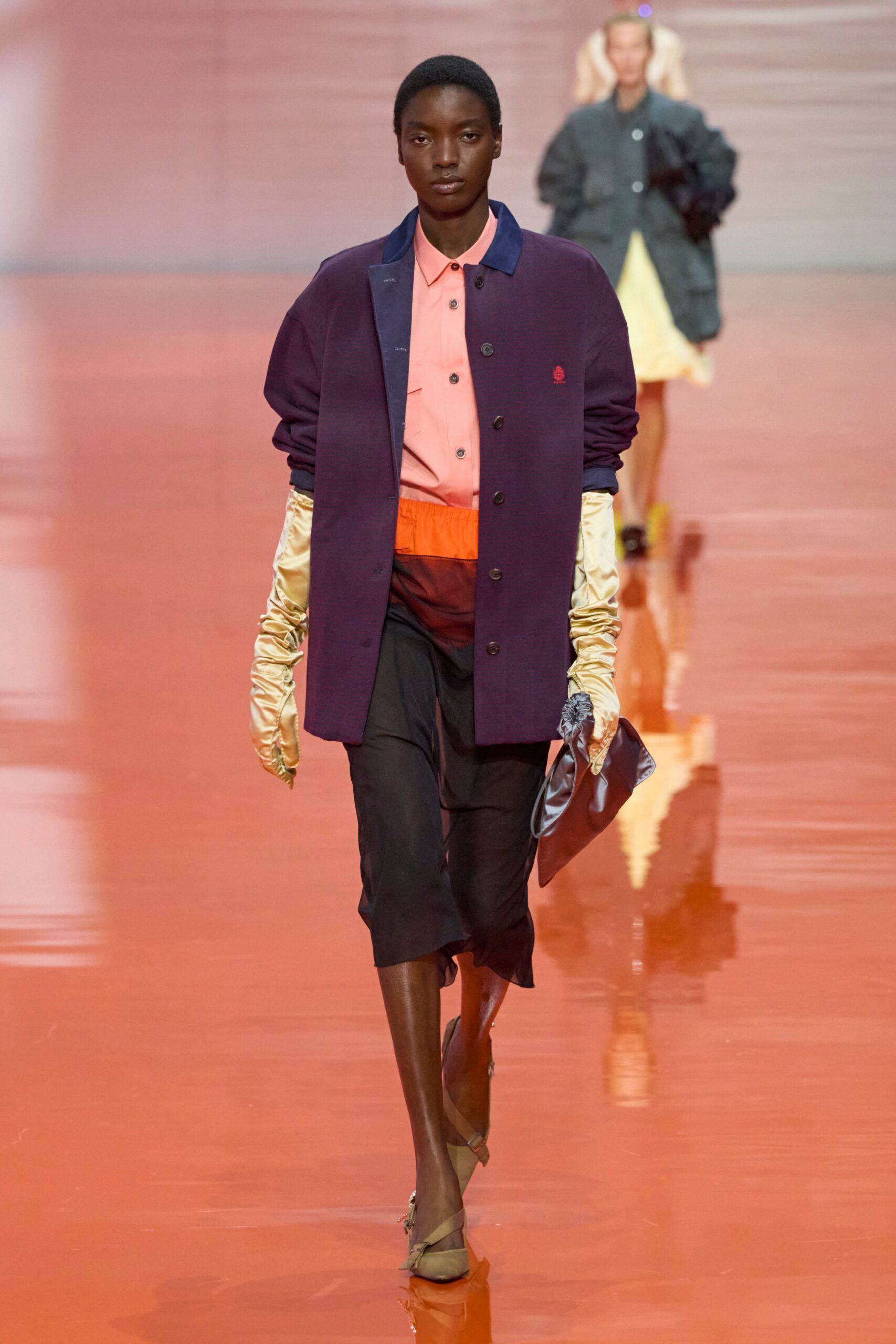 purple relaxed jacket with pink shirt
